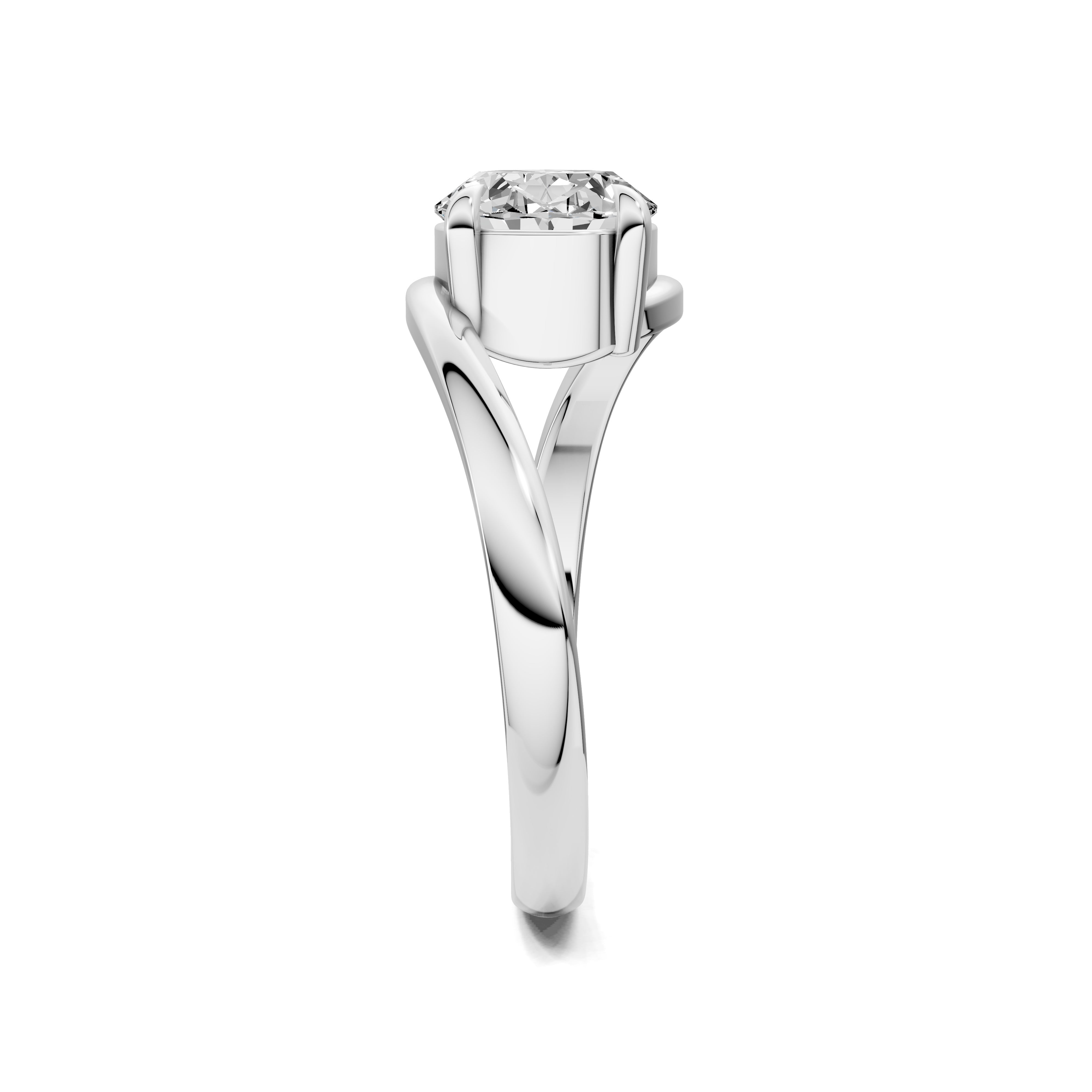 The Nova Sol Oval Diamond Bypass Ring