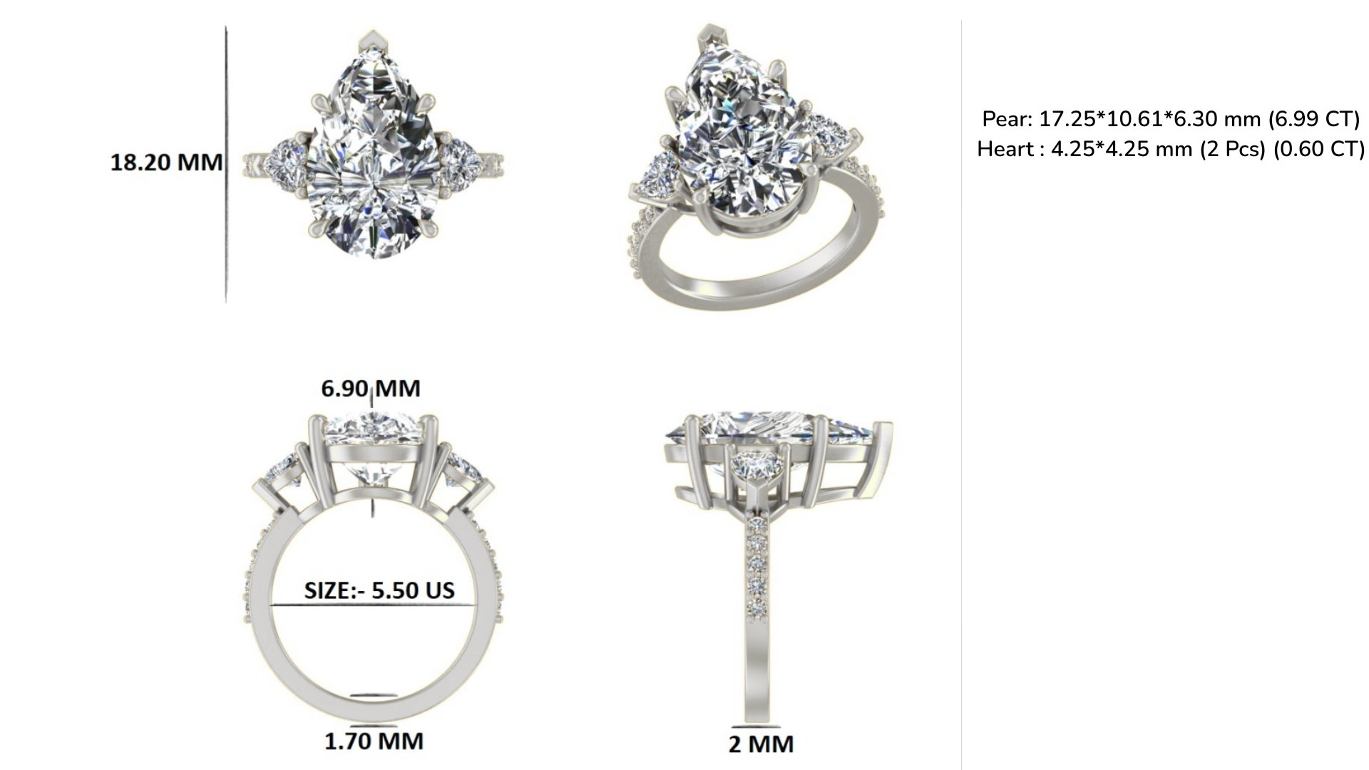 Kirstin, Pratt - 6.99 CT Pear diamond Ring