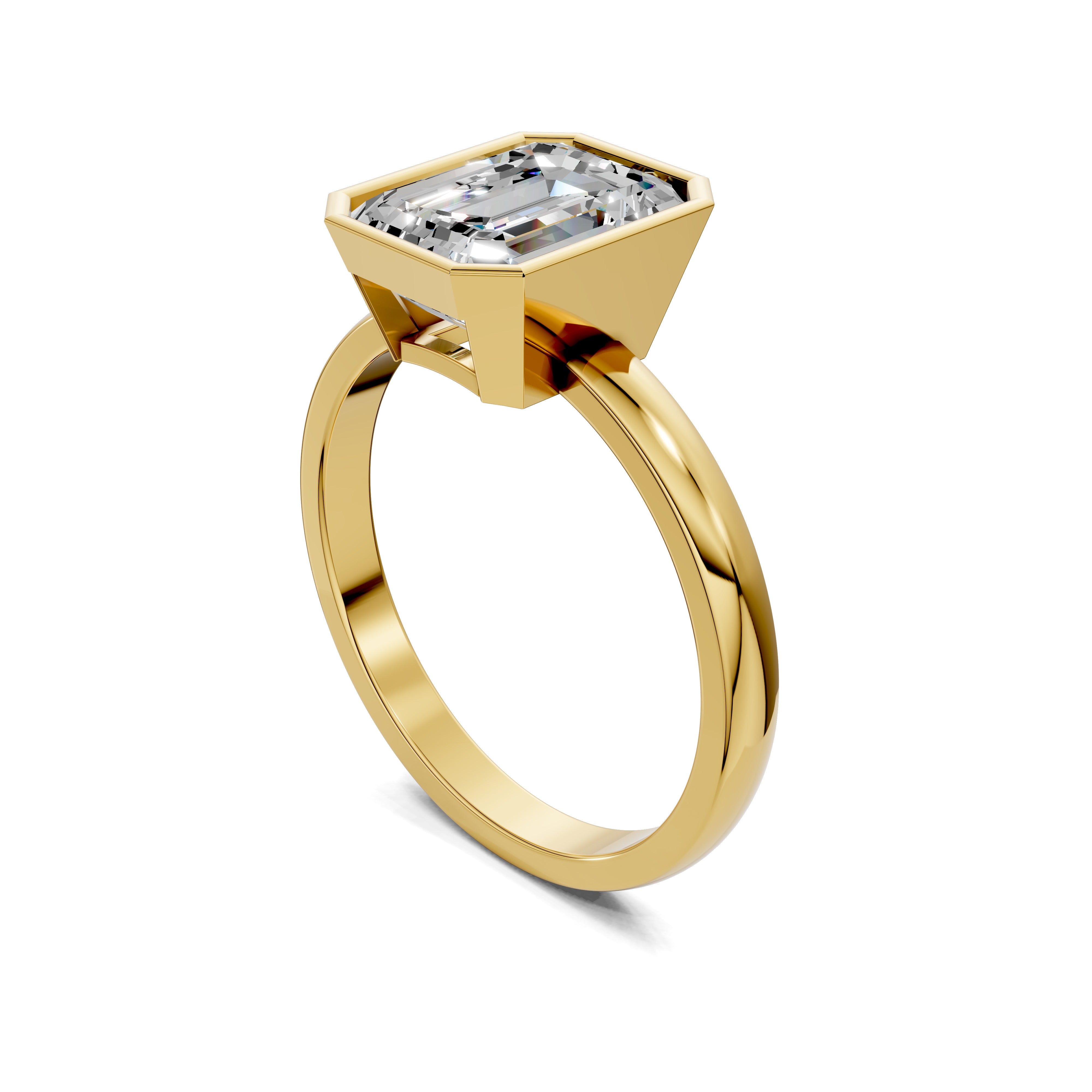 The Orion Bezel Emerald Ring