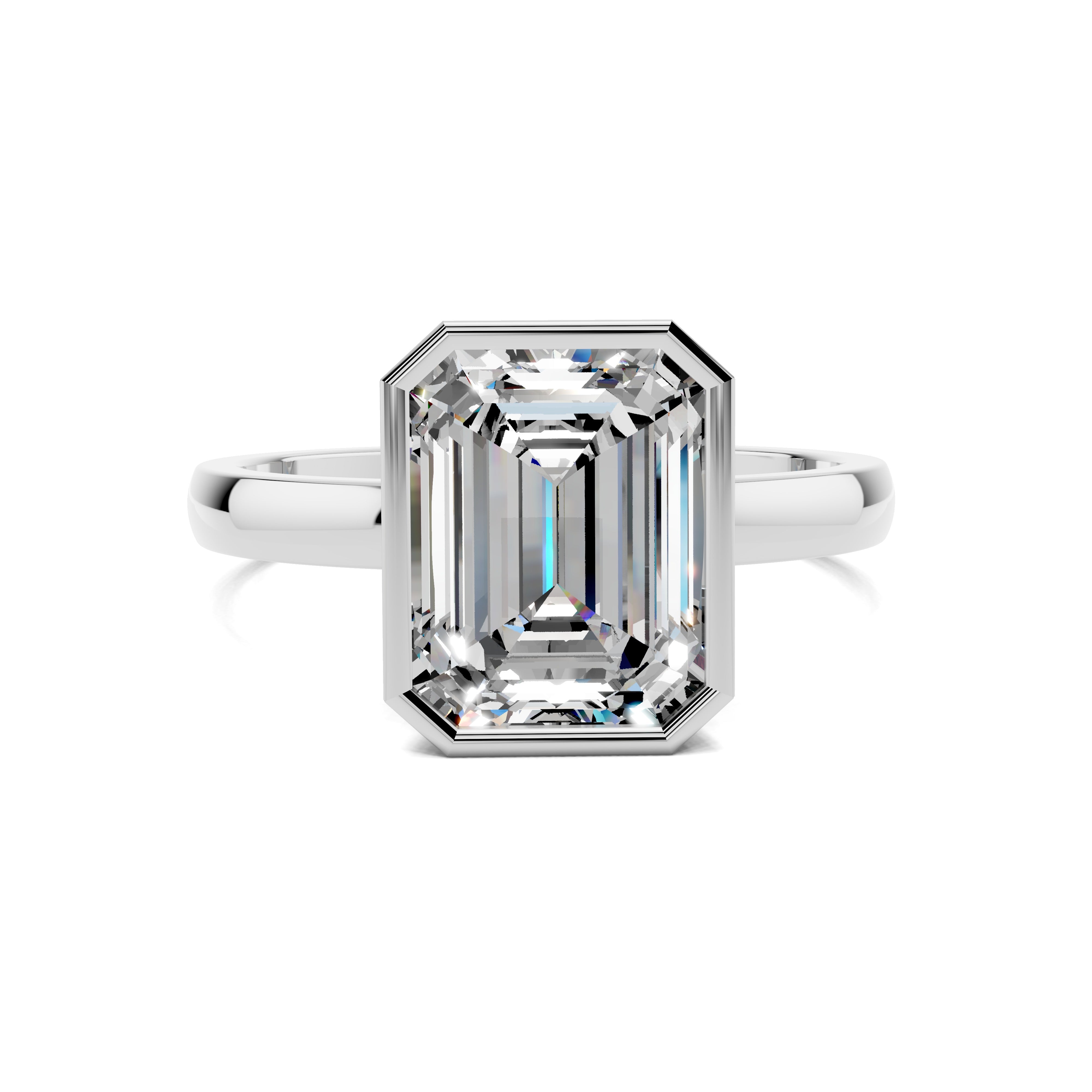 The Orion Bezel Emerald Ring