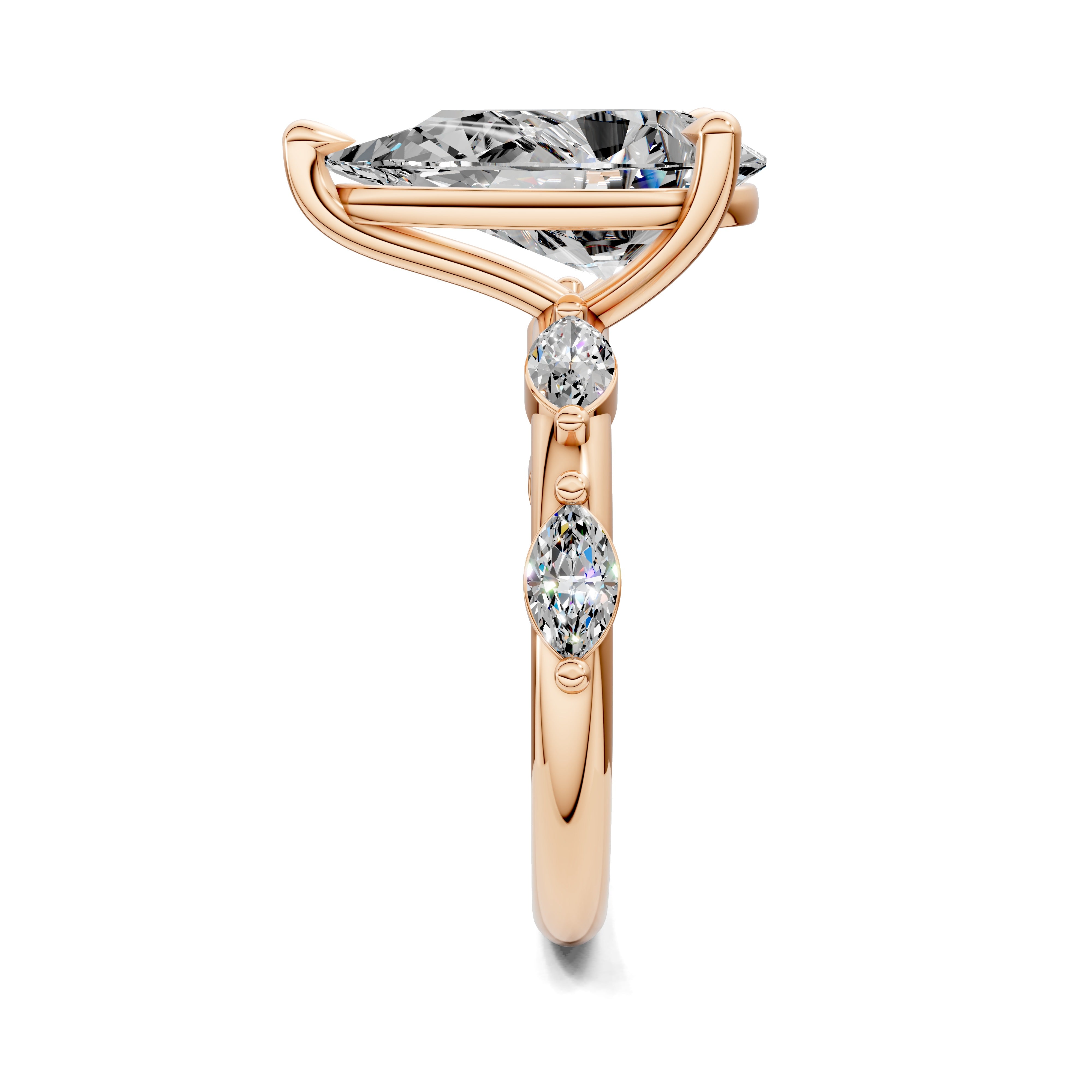Isadora Pear Sculpted Crescent Ring