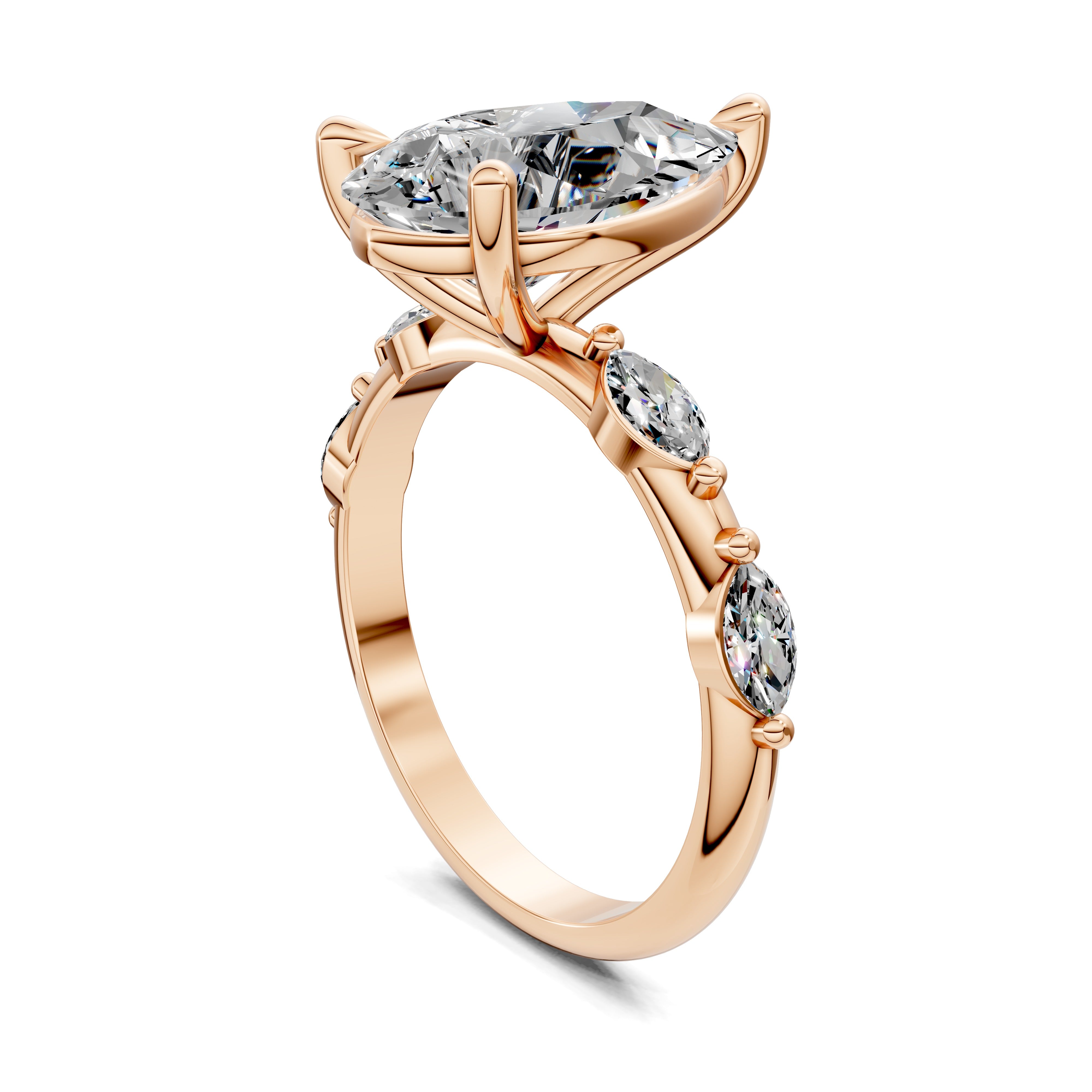 Isadora Pear Sculpted Crescent Ring