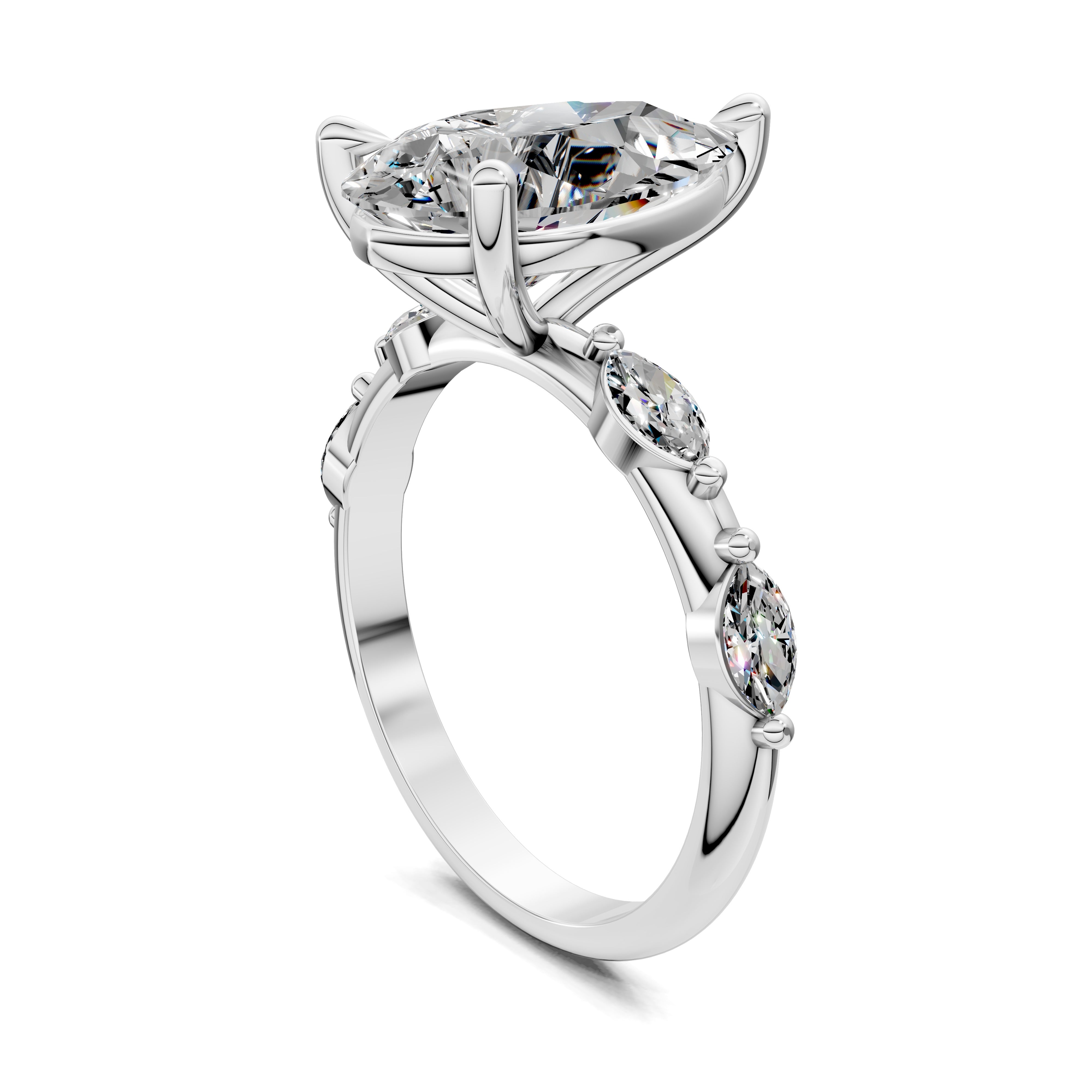 Isadora Pear Sculpted Crescent Ring