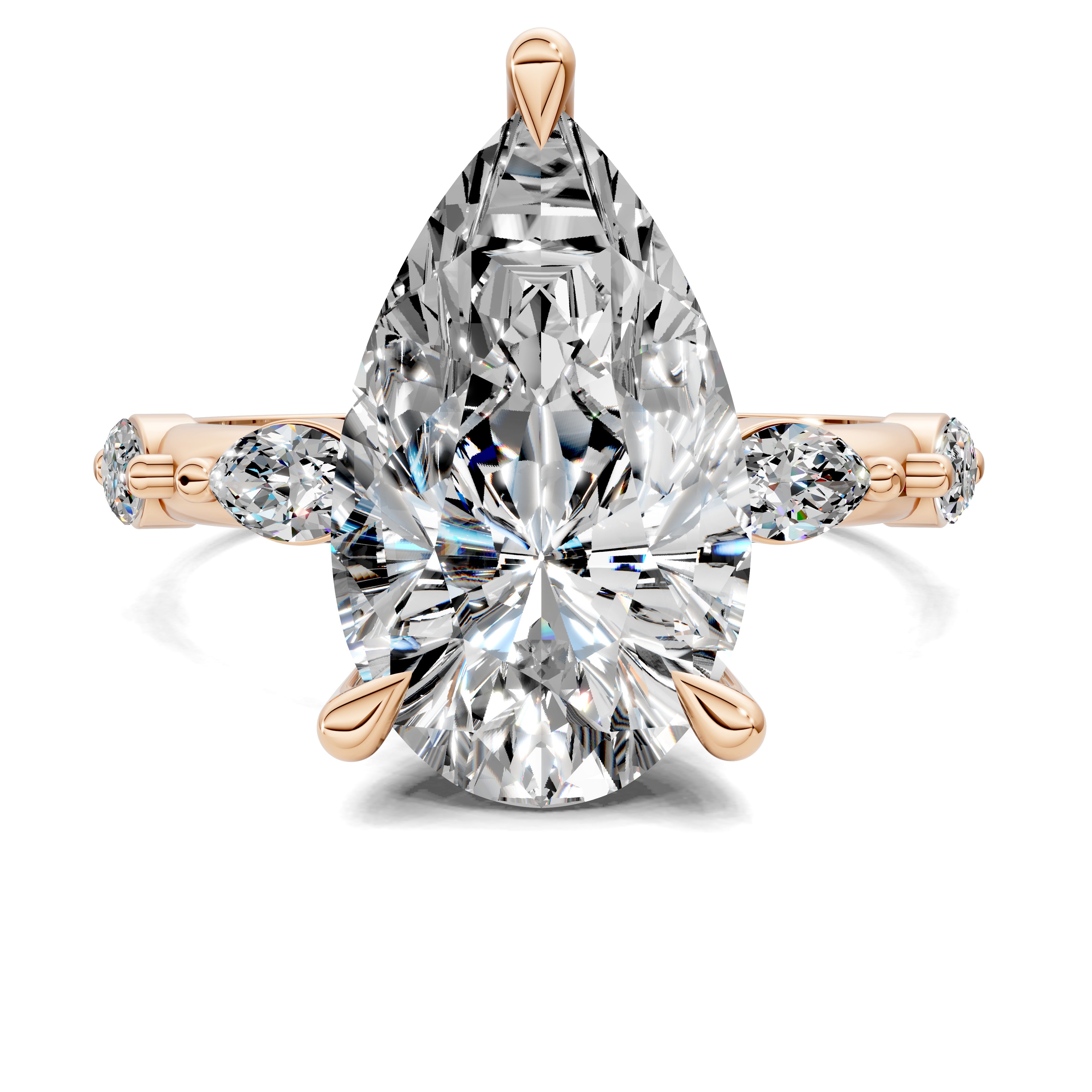 Isadora Pear Sculpted Crescent Ring