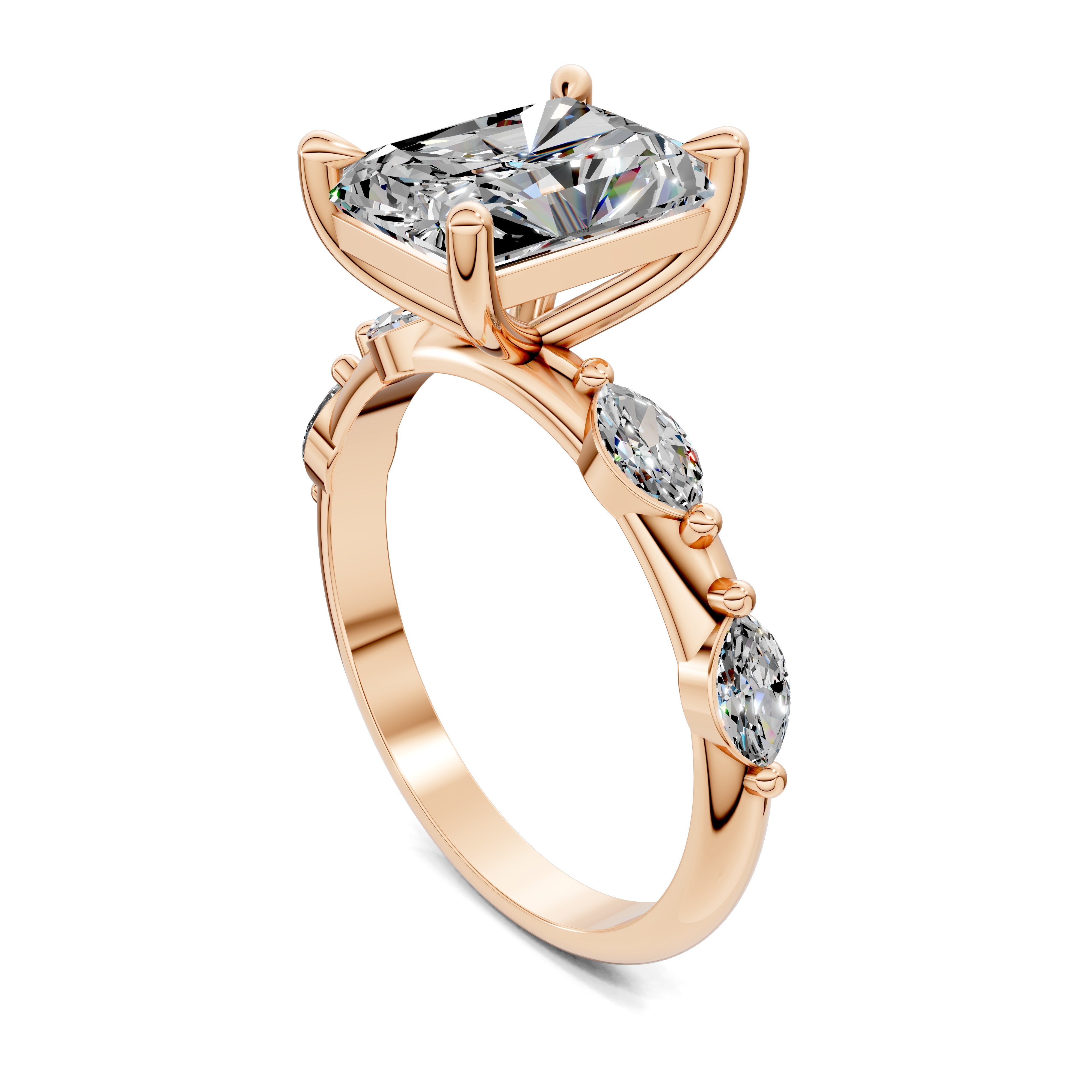 Valora Radiant Sculpted Crescent Ring
