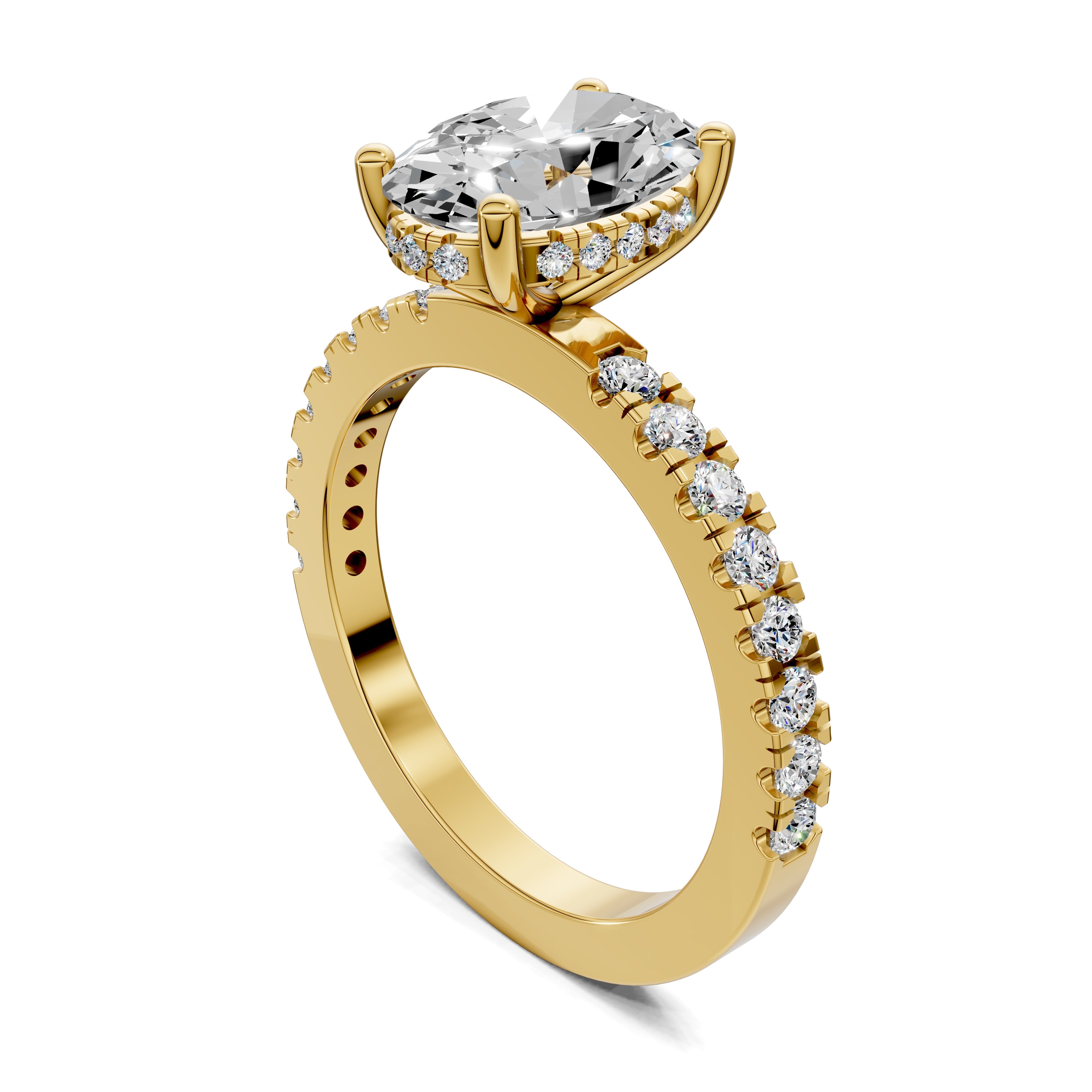 Lumina Semi Pavé Hidden Halo Ring