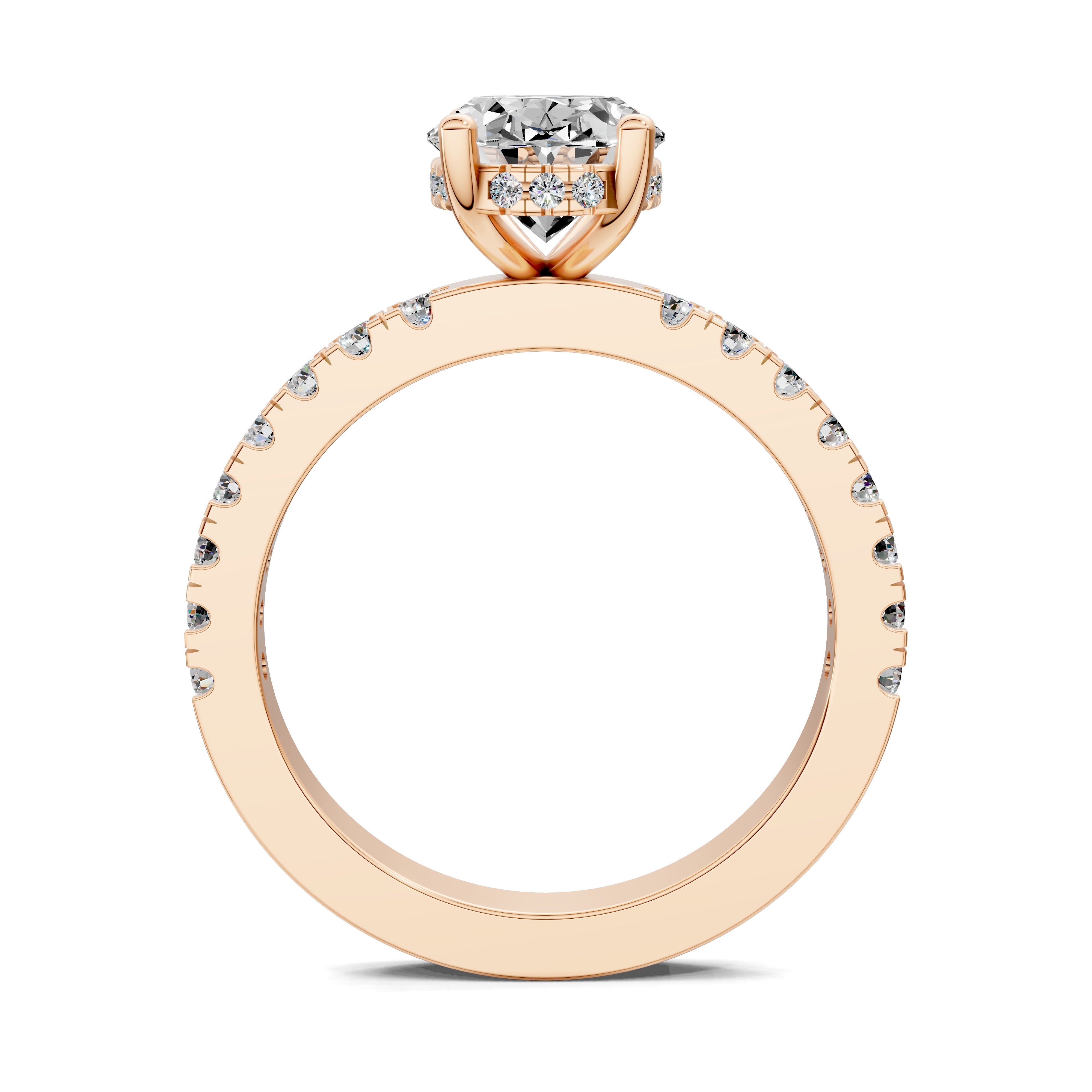 Lumina Semi Pavé Hidden Halo Ring