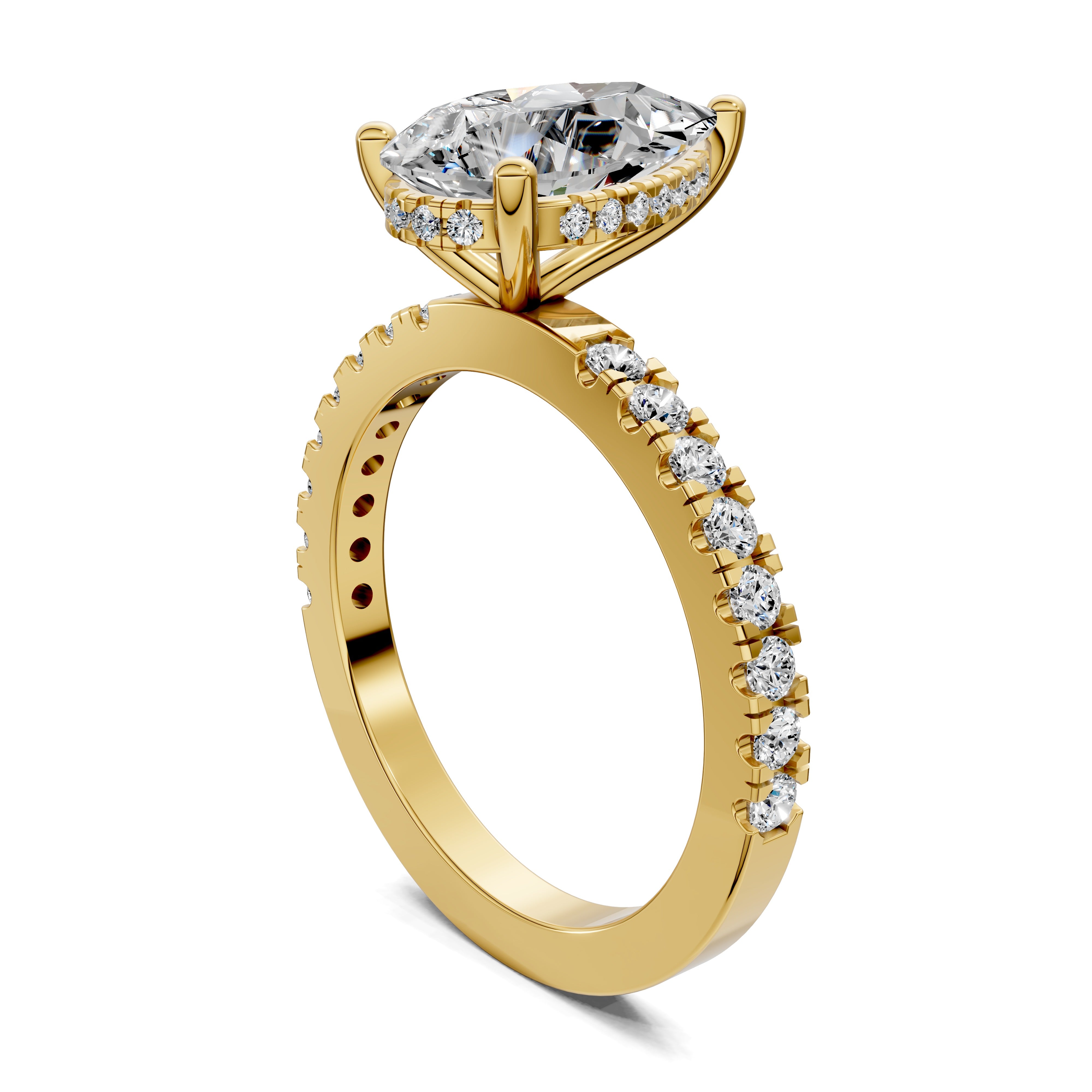 Solene Semi Pavé Hidden Halo Ring