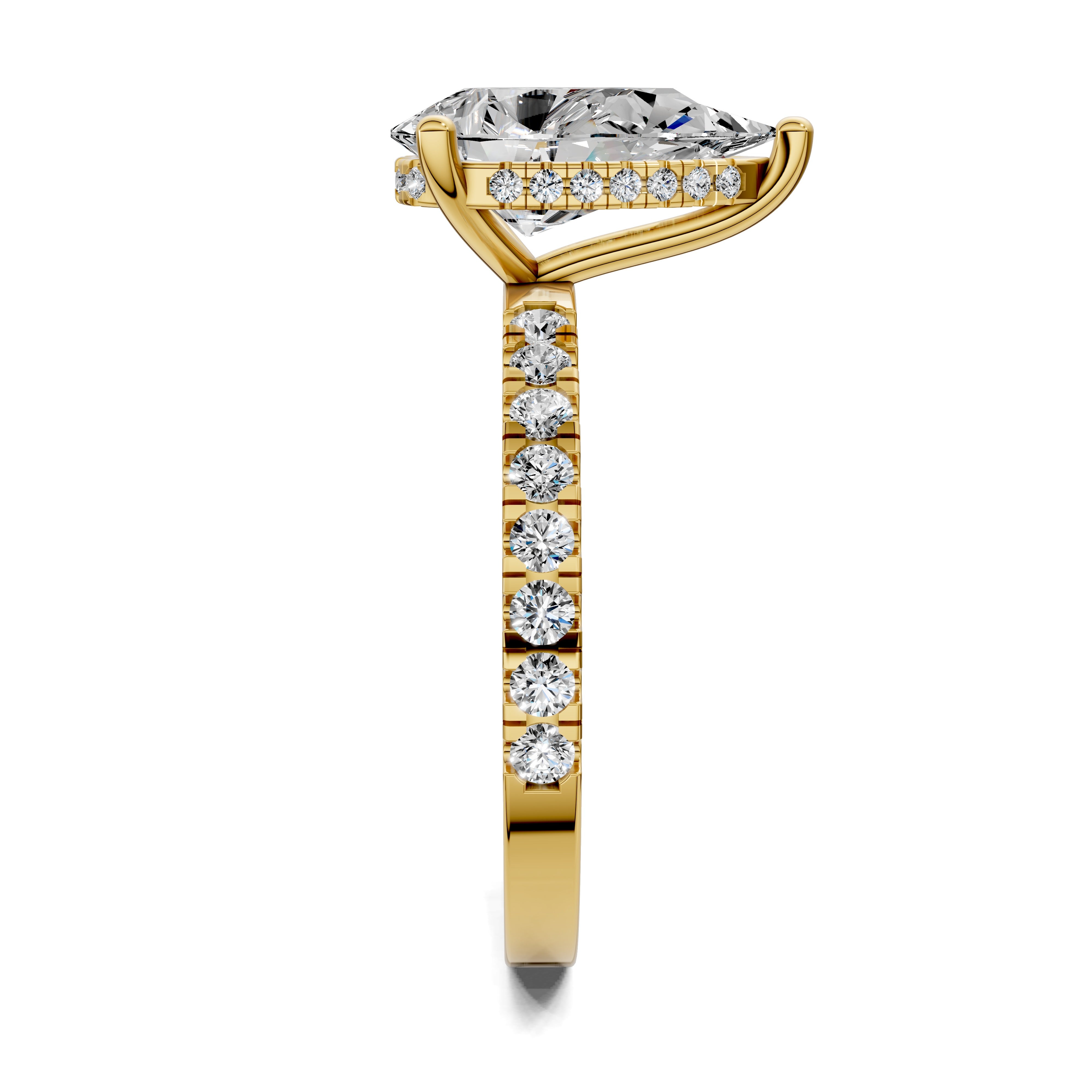Solene Semi Pavé Hidden Halo Ring