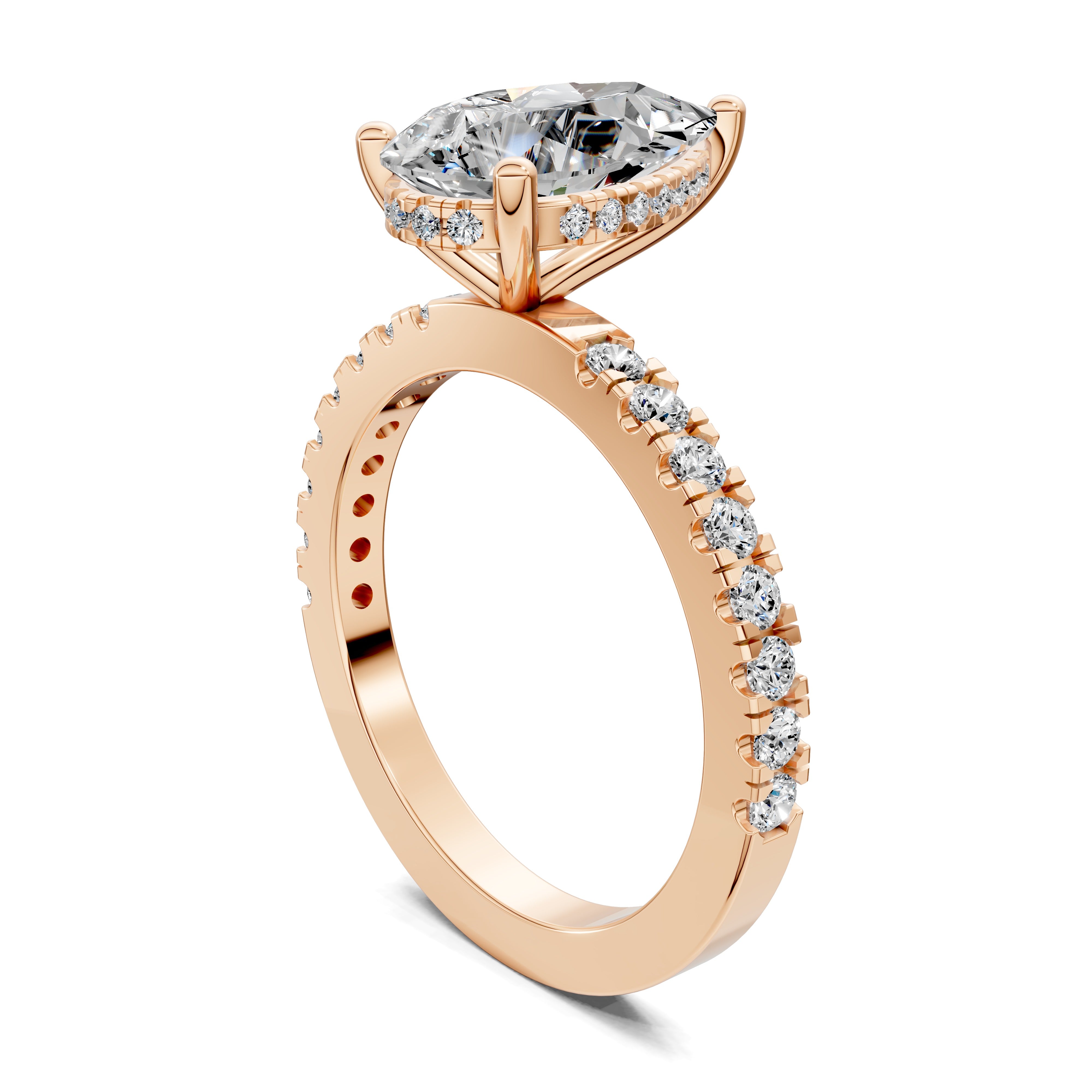 Solene Semi Pavé Hidden Halo Ring