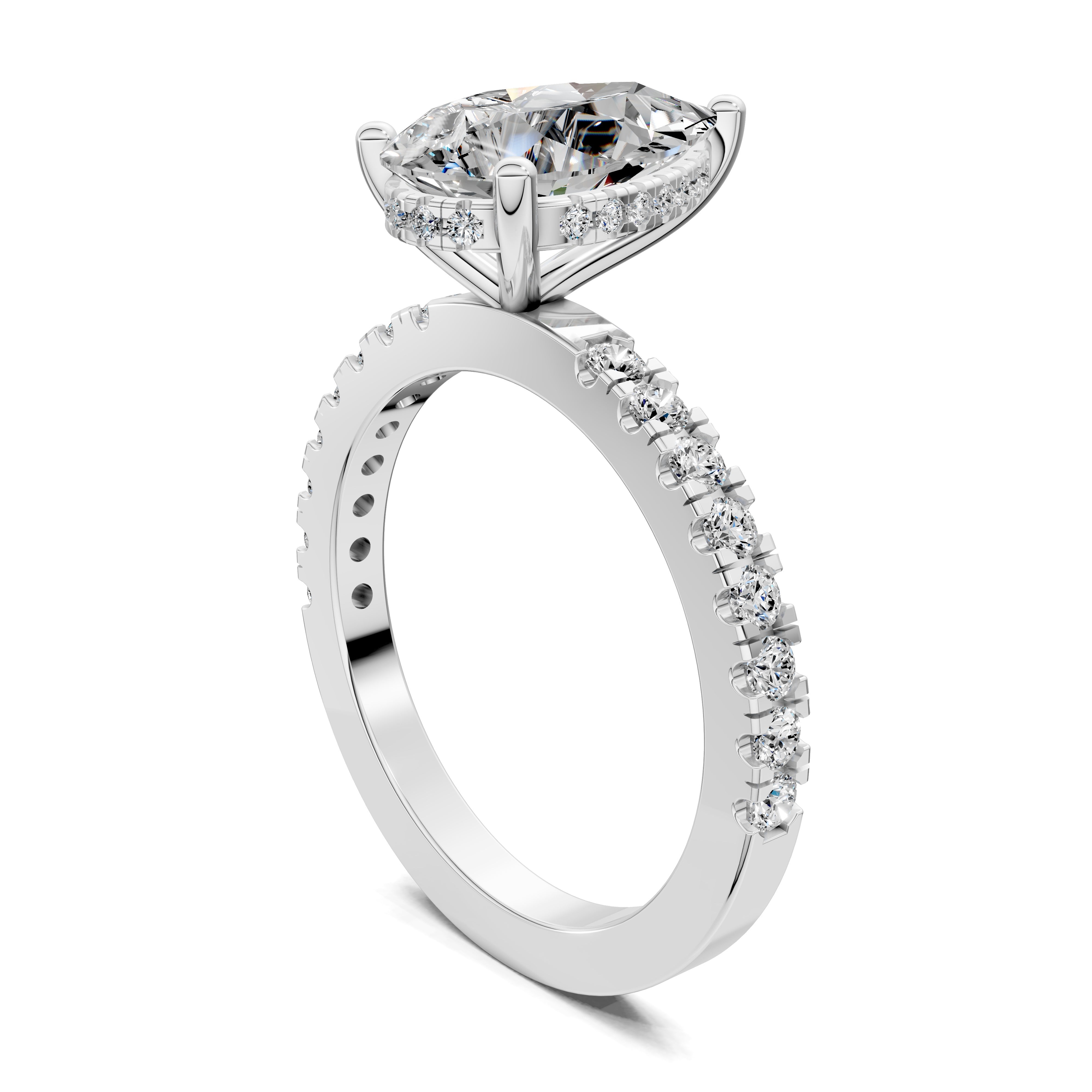 Solene Semi Pavé Hidden Halo Ring