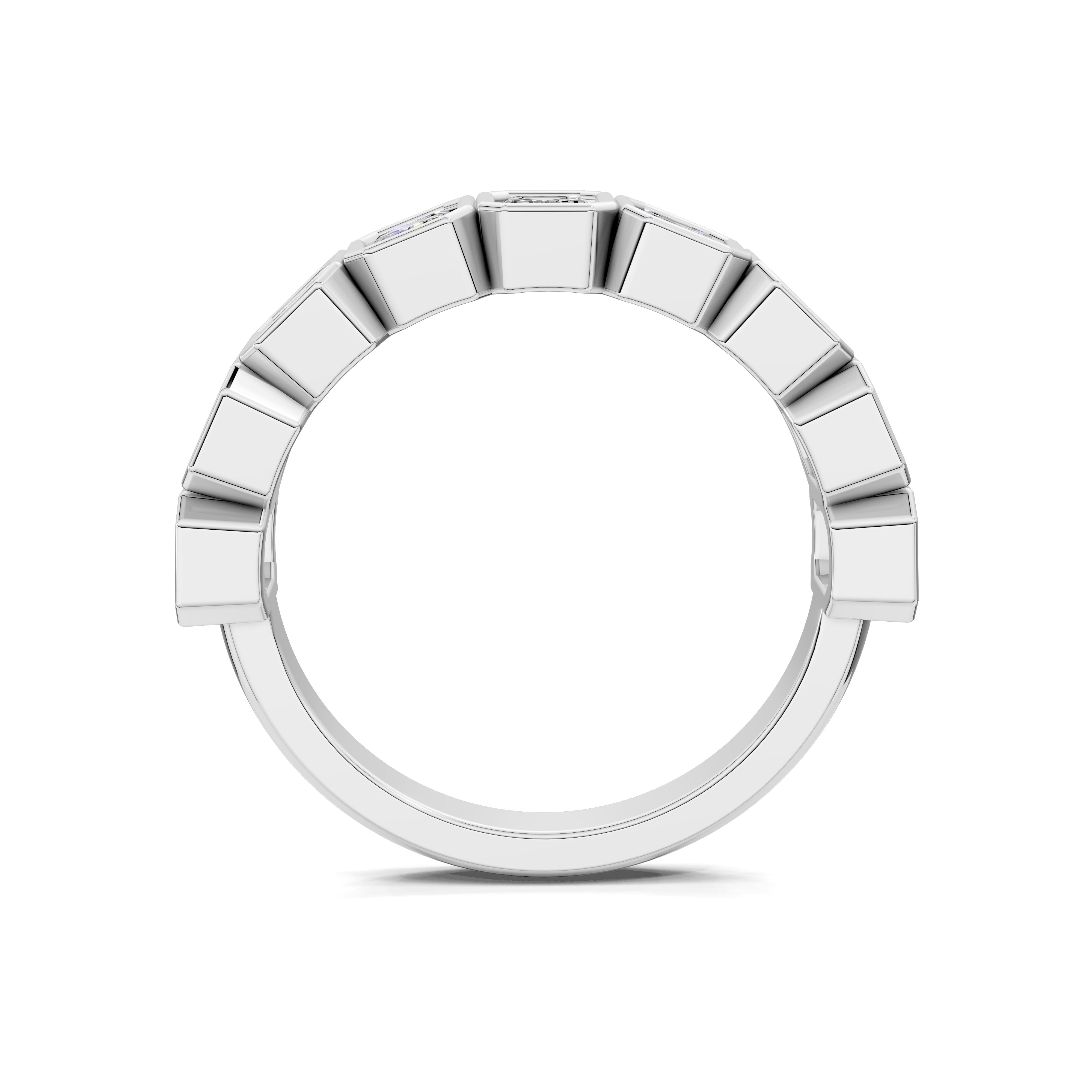 Elena Emerald Half-Eternity Band