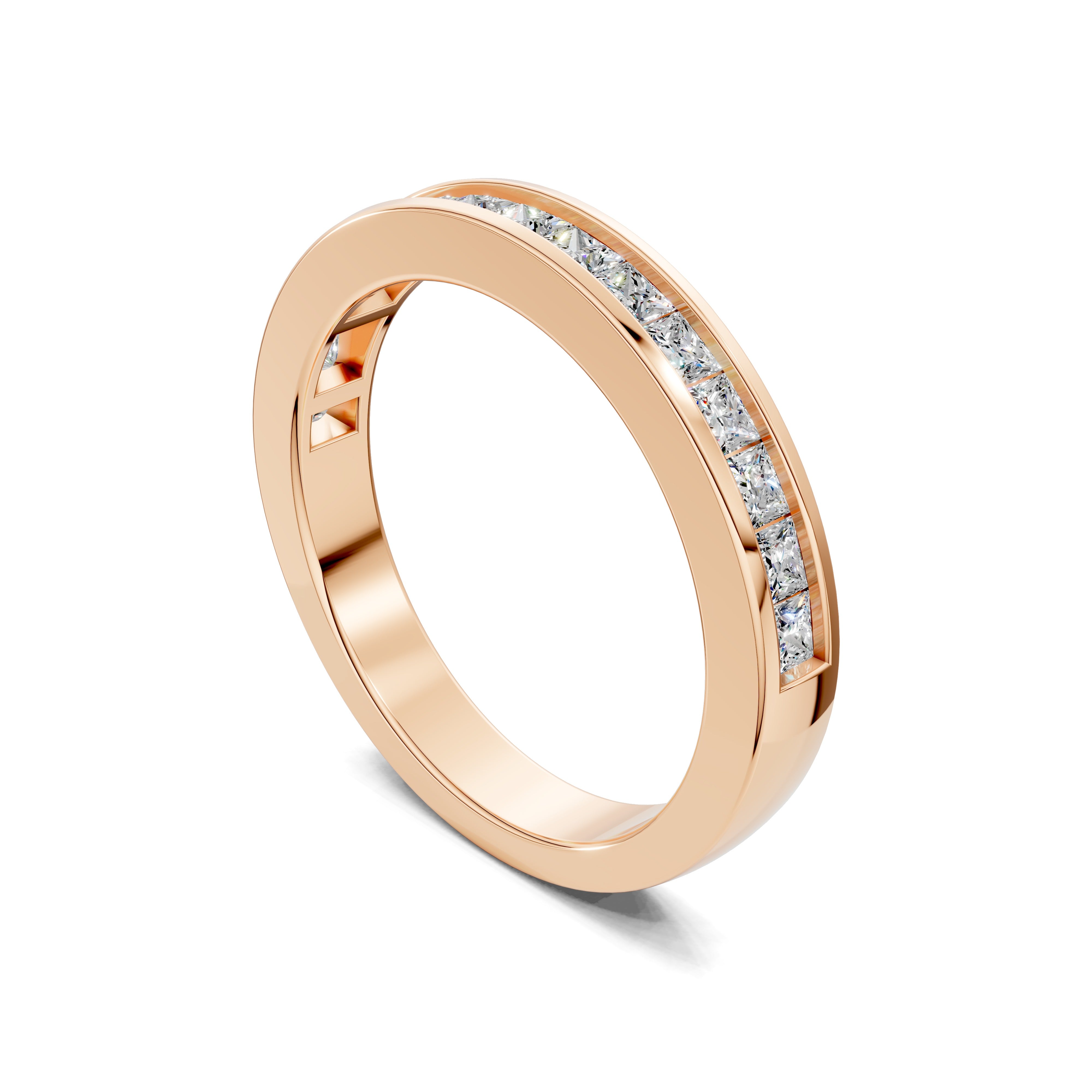 Nadia Channel-Set Princess Wedding Ring