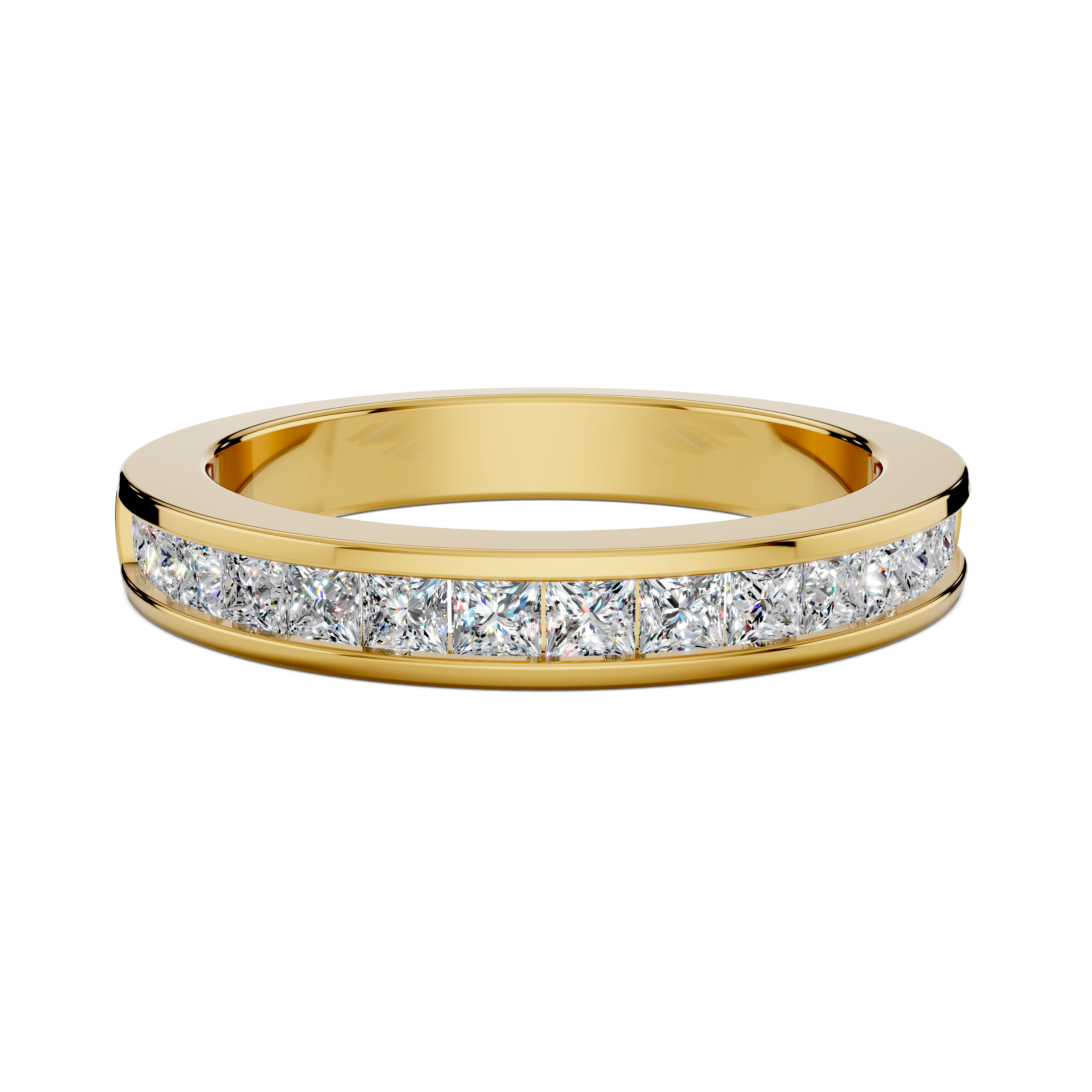 Nadia Channel-Set Princess Wedding Ring