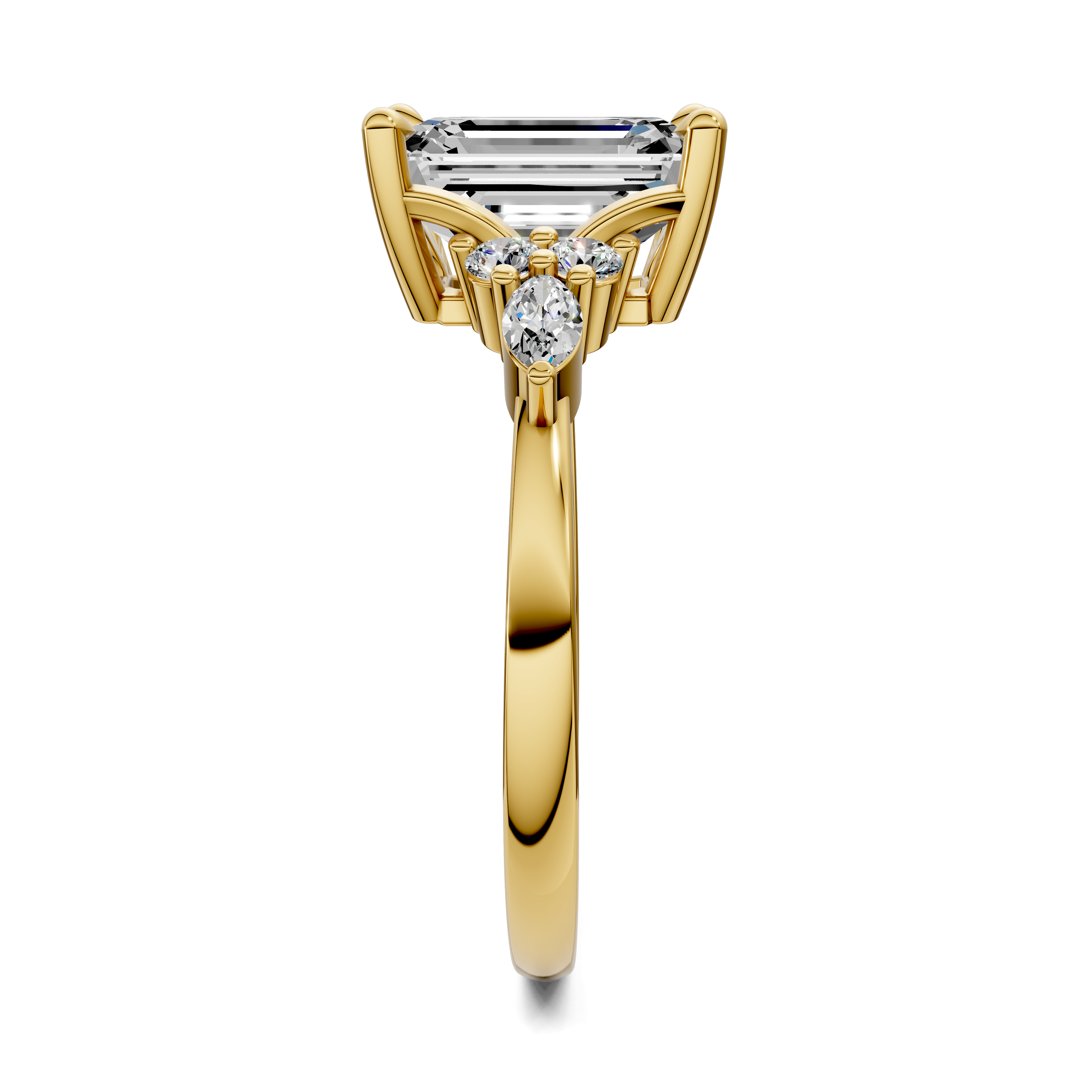 Nyra with Pear Accents and Round Shoulder Stones Ring