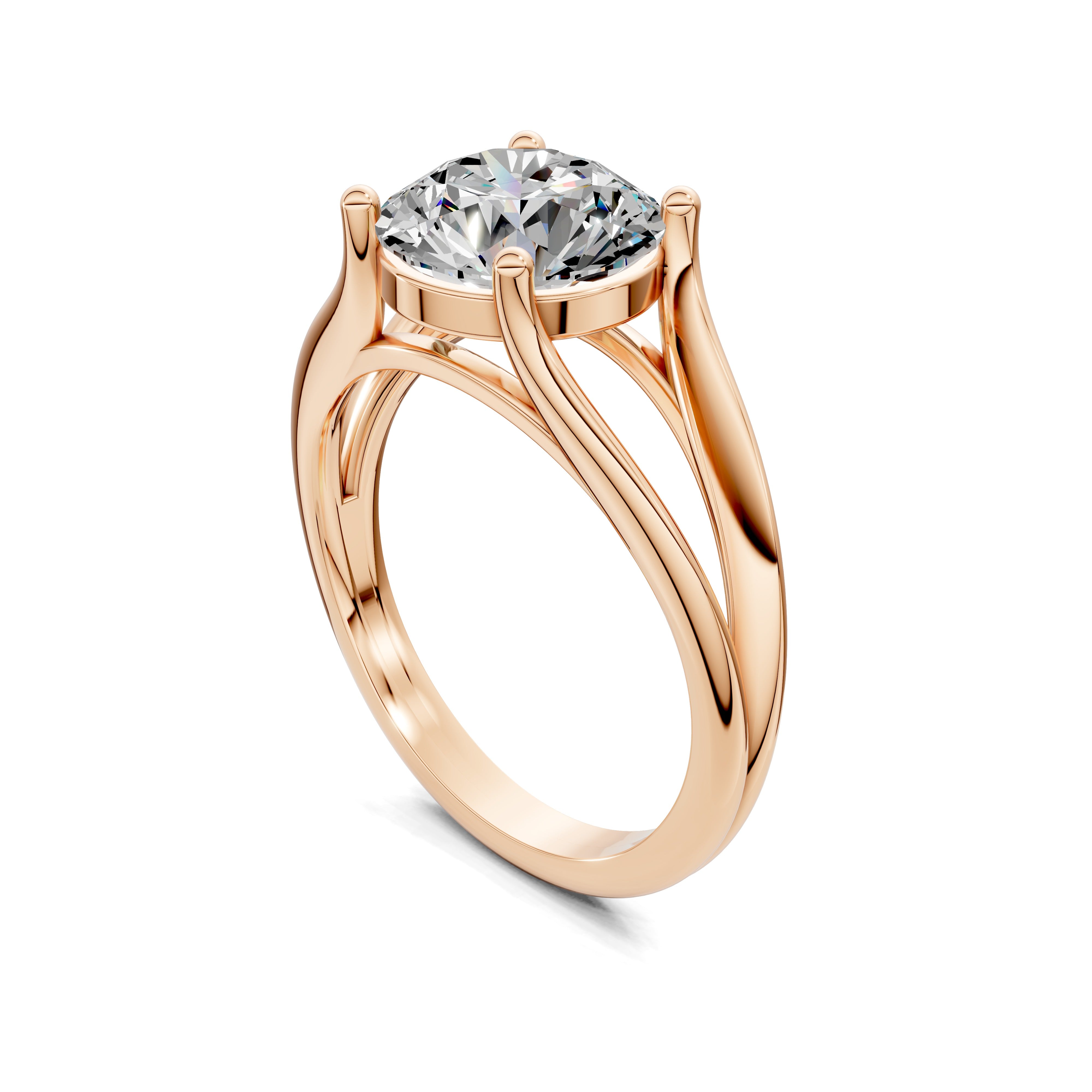 Aurora Split-Shank Solitaire Ring