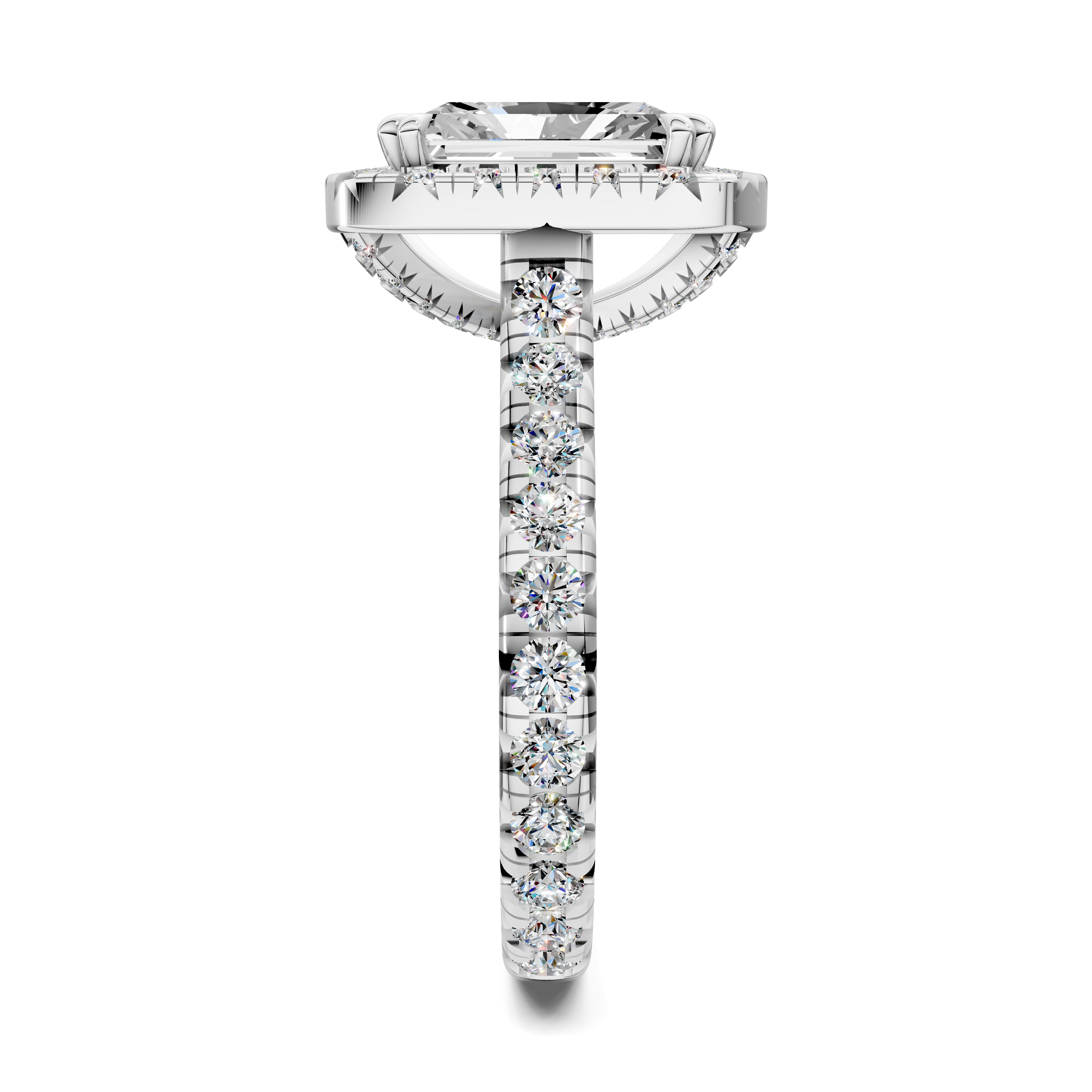 Eden Radiant Halo Three-Quarter Coverage Diamond Ring