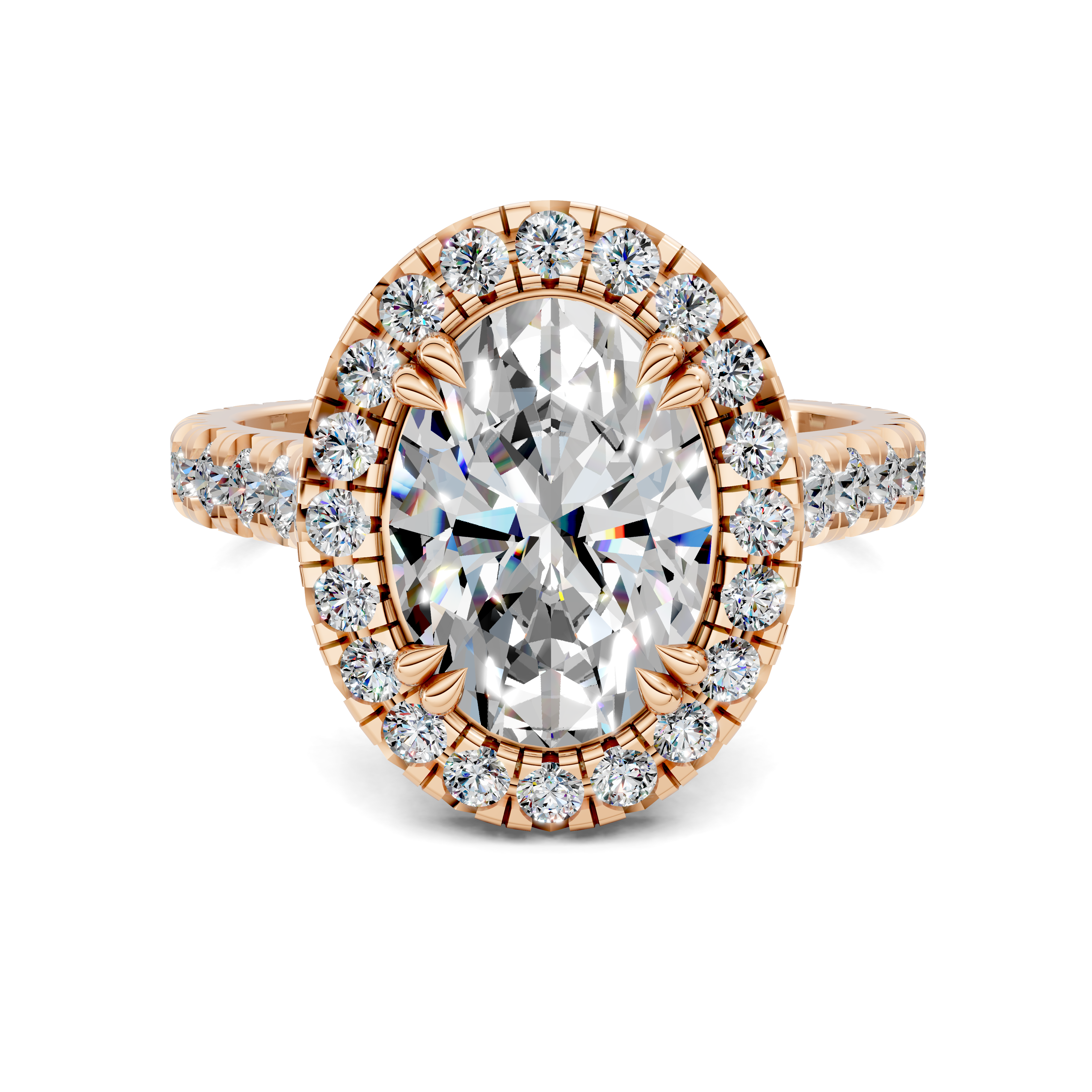 Bia Halo Three-Quarter Coverage Diamond Ring