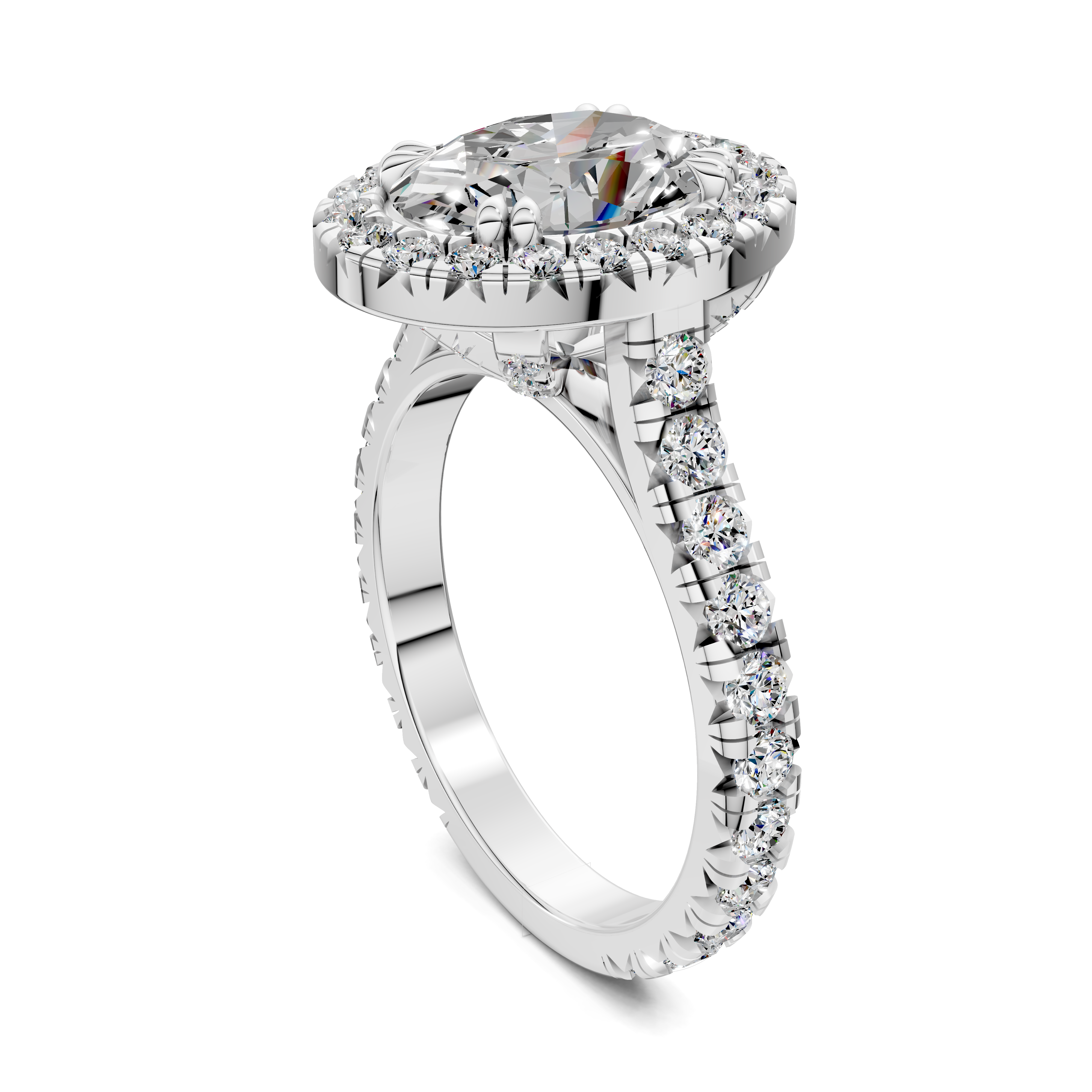 Bia Halo Three-Quarter Coverage Diamond Ring