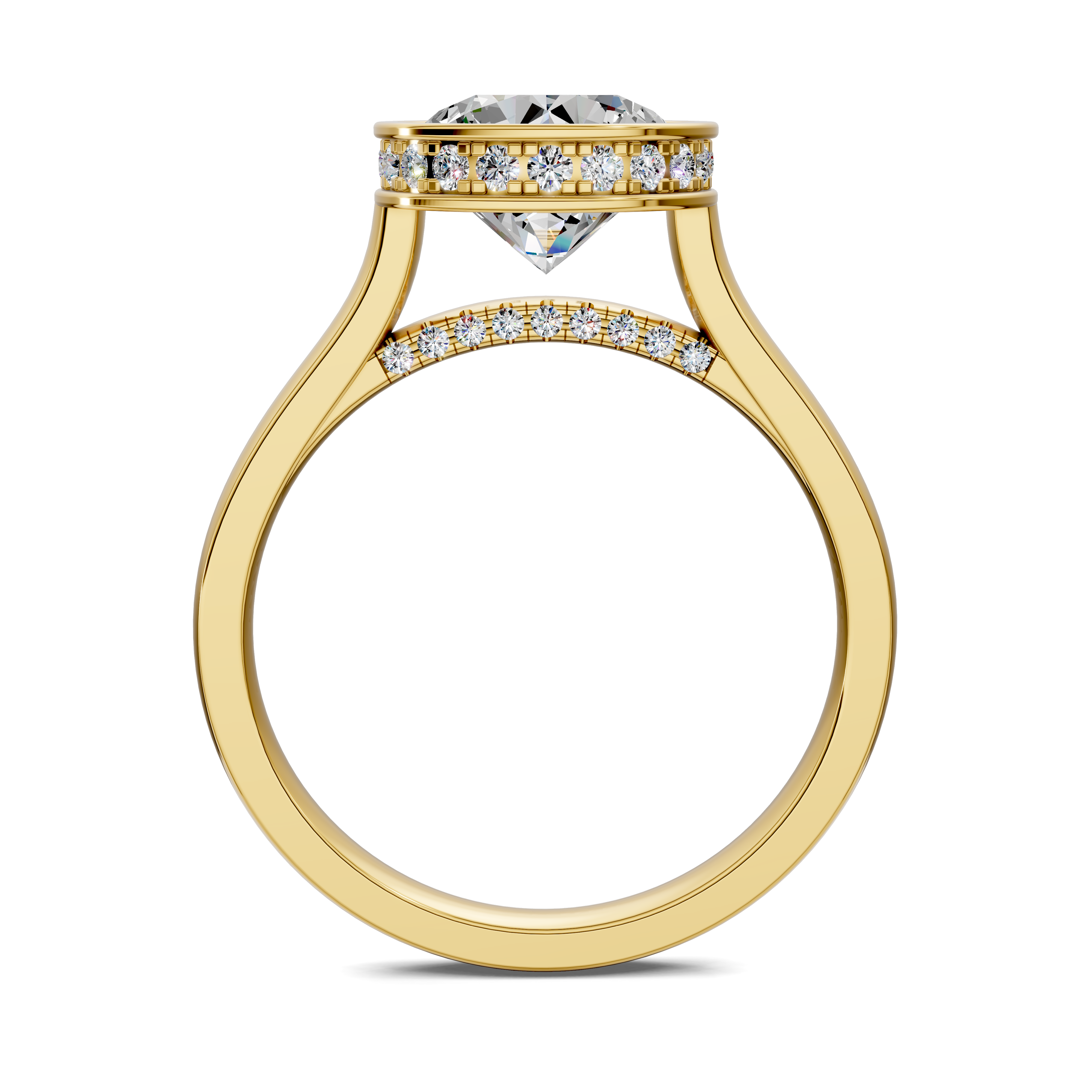 Artemis Bezel Hidden Halo Ring