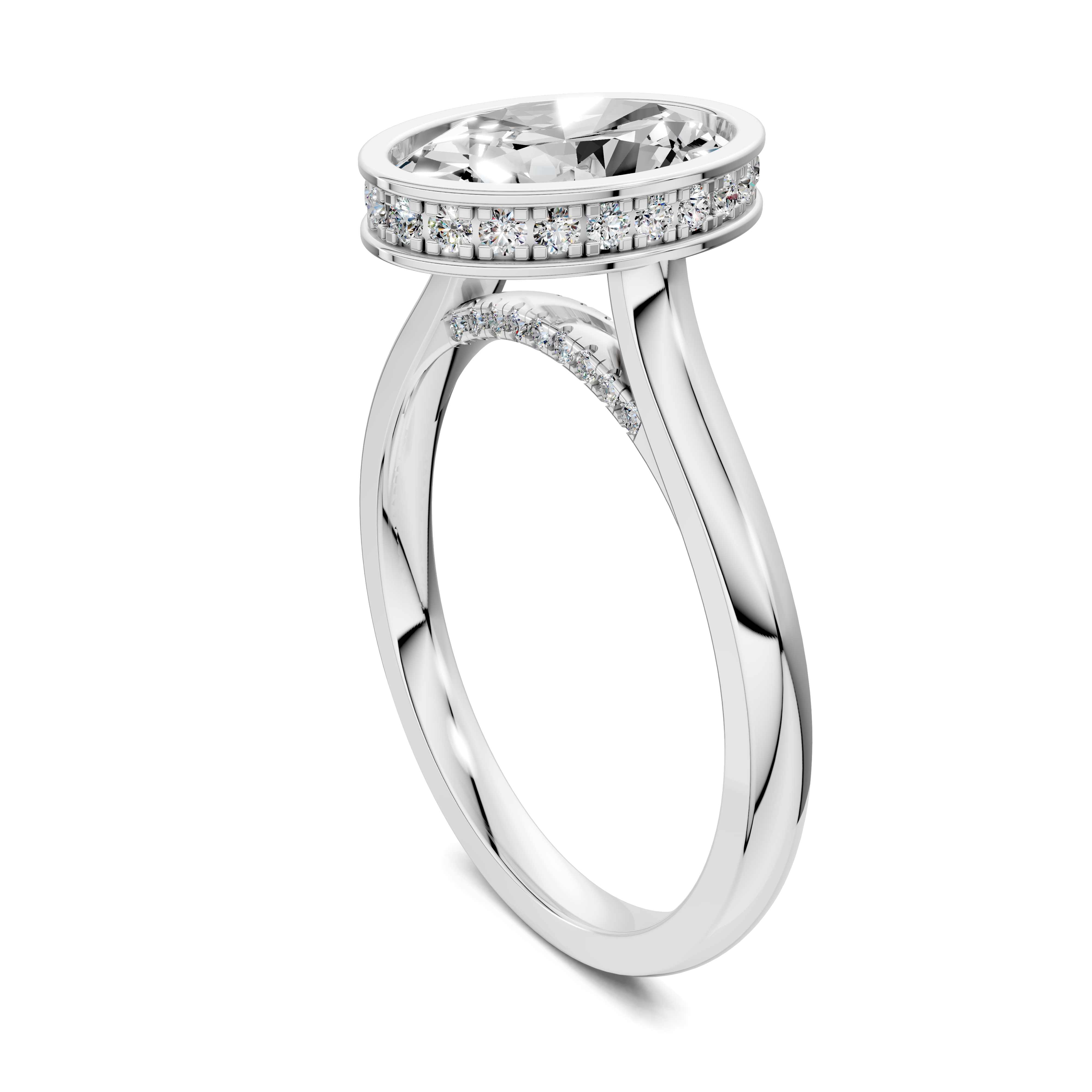 Artemis Bezel Hidden Halo Ring
