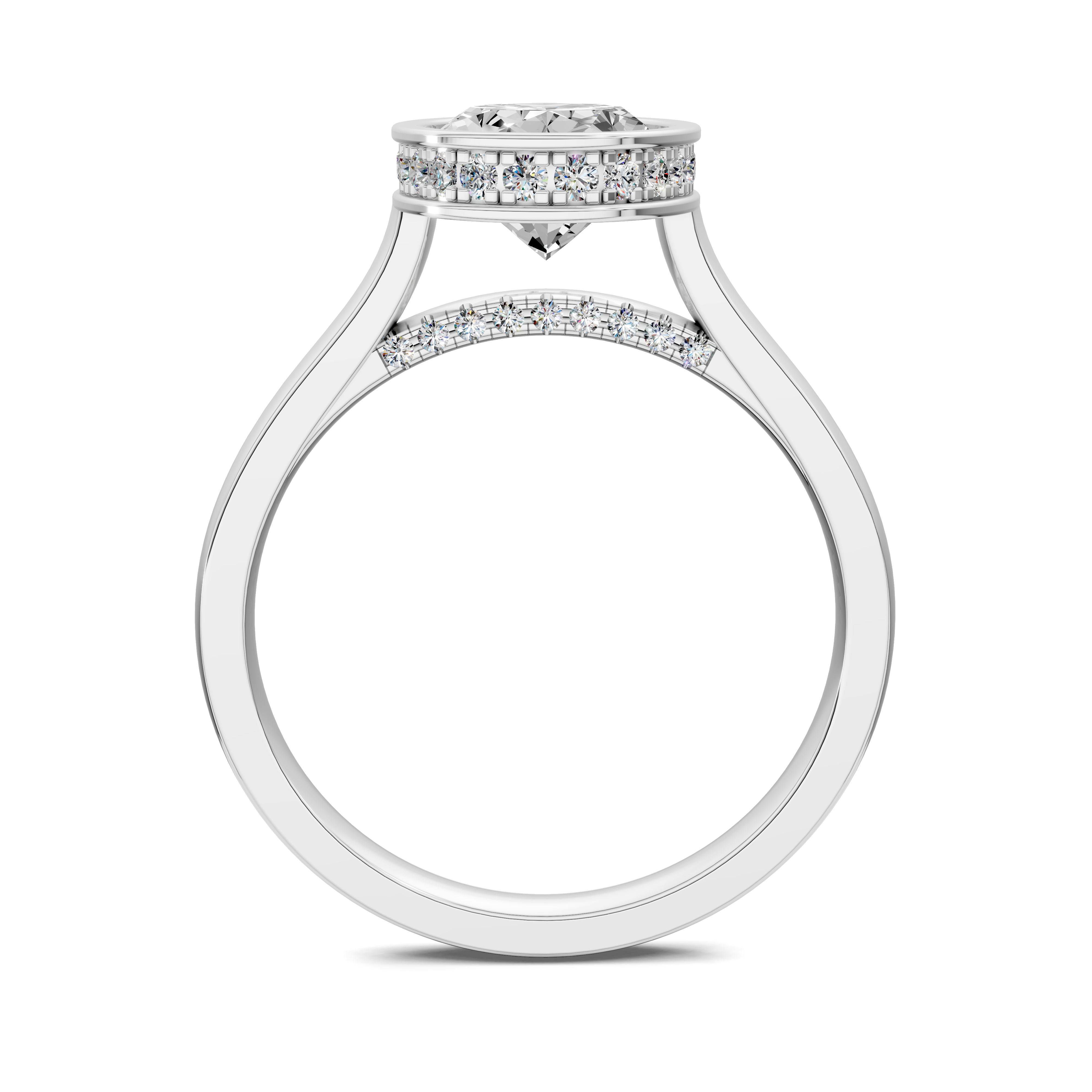 Artemis Bezel Hidden Halo Ring
