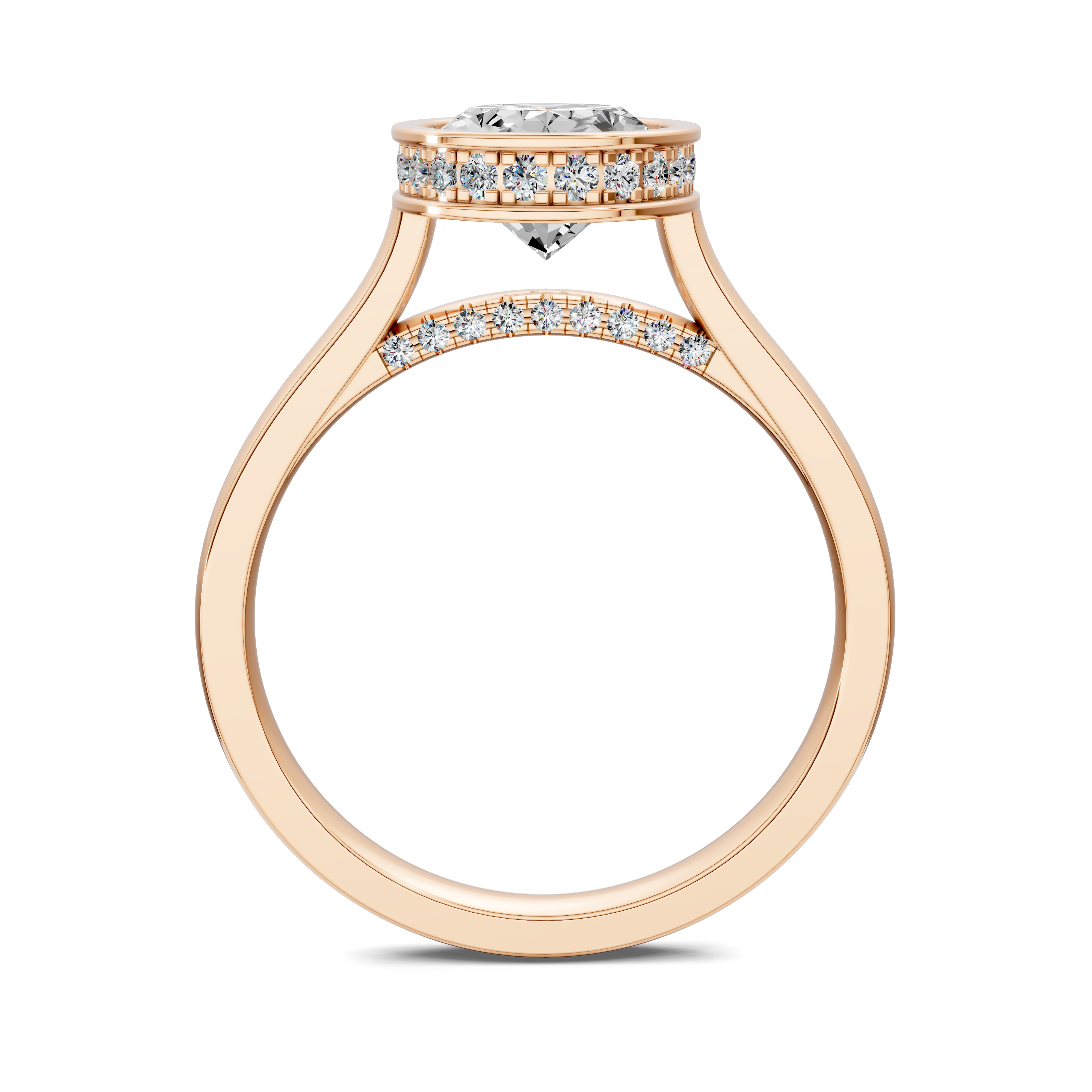 Artemis Bezel Hidden Halo Ring
