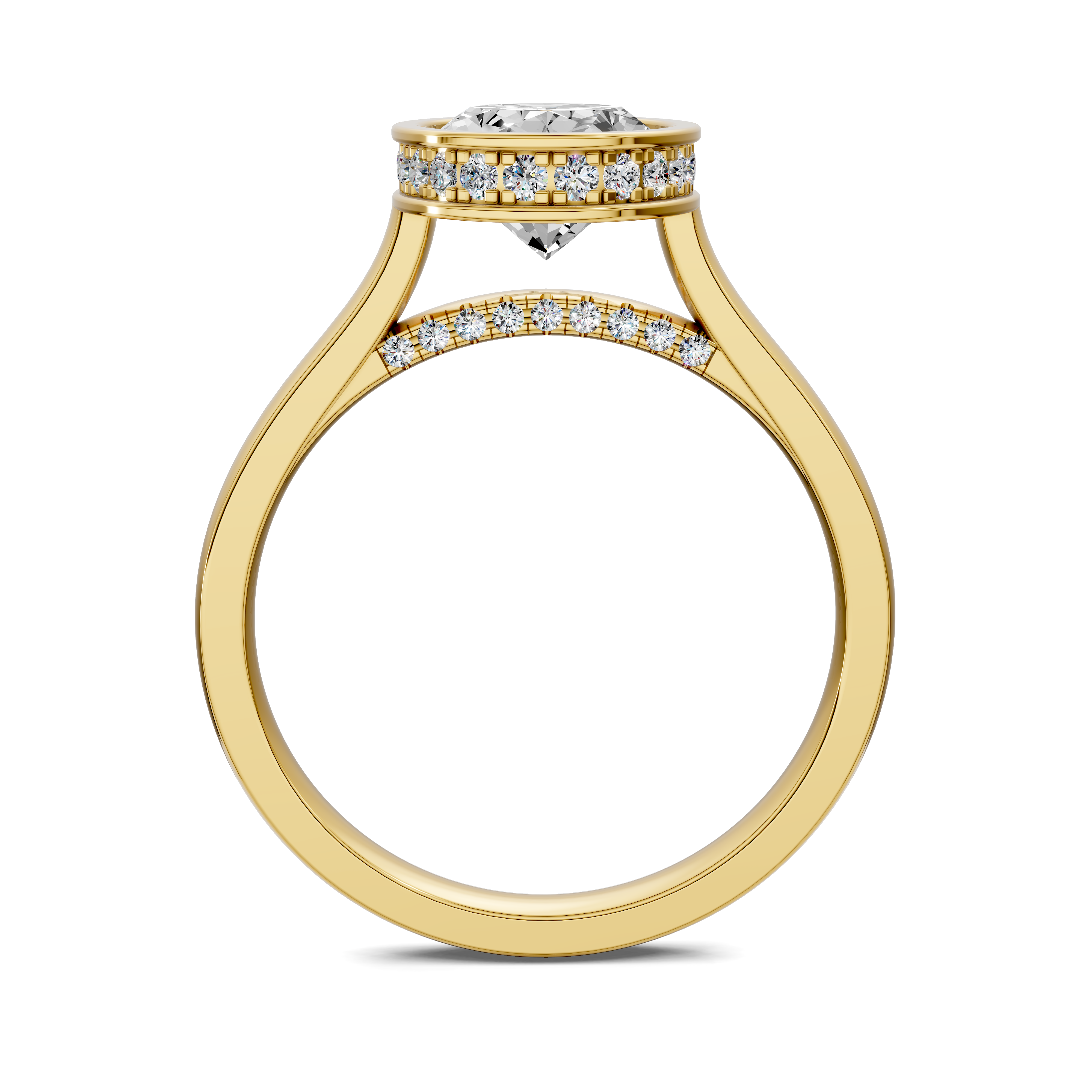 Artemis Bezel Hidden Halo Ring