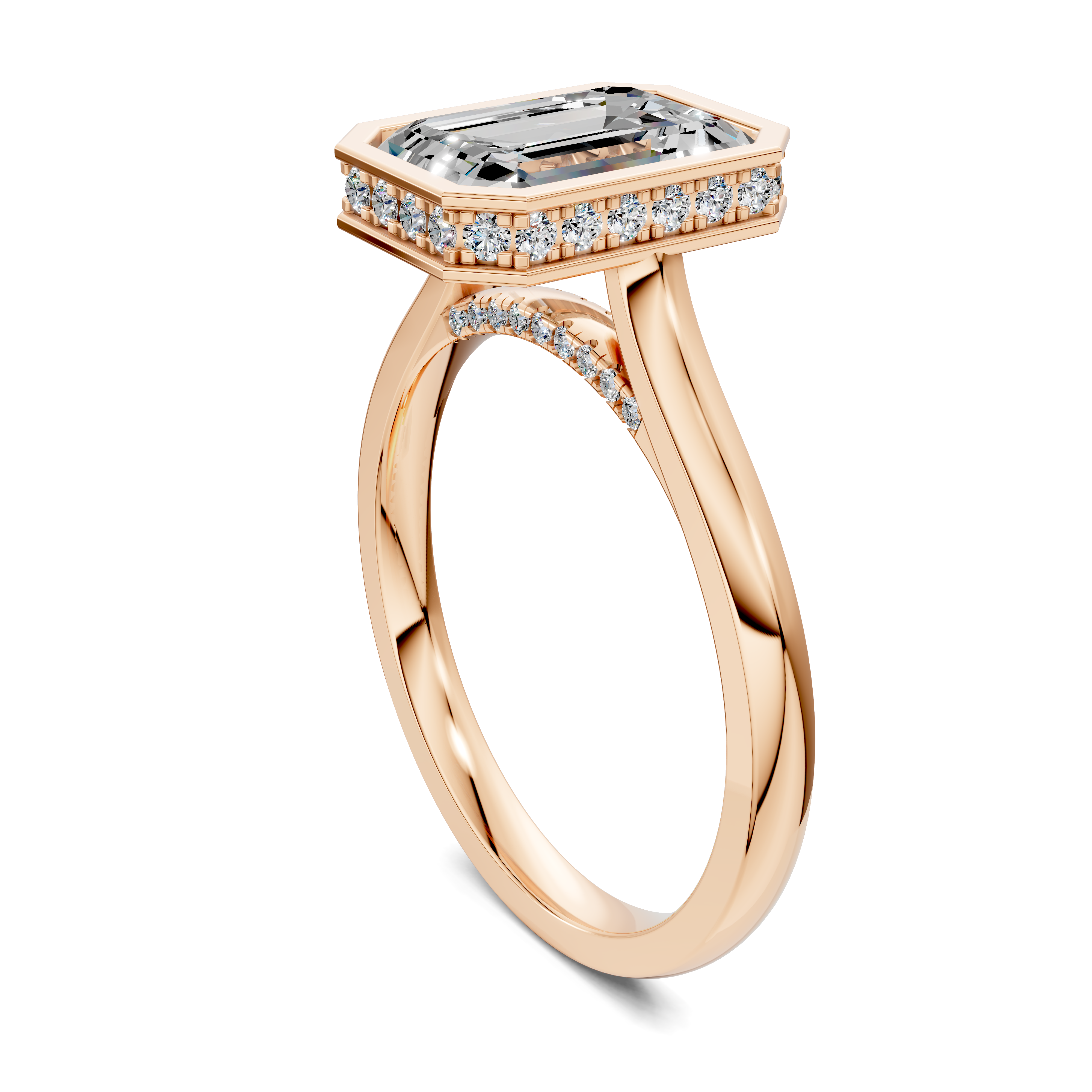 Artemis Bezel Hidden Halo Ring