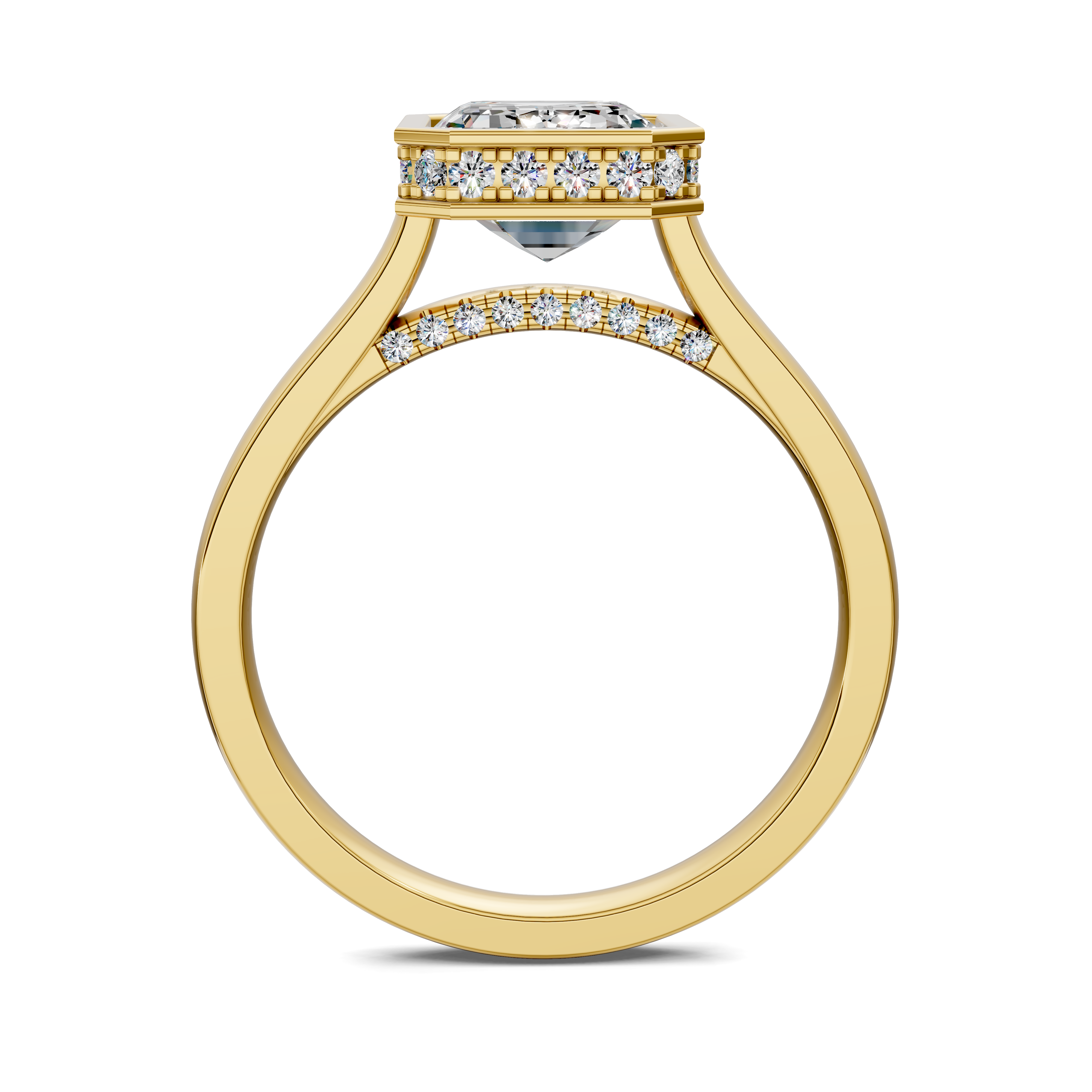 Artemis Bezel Hidden Halo Ring