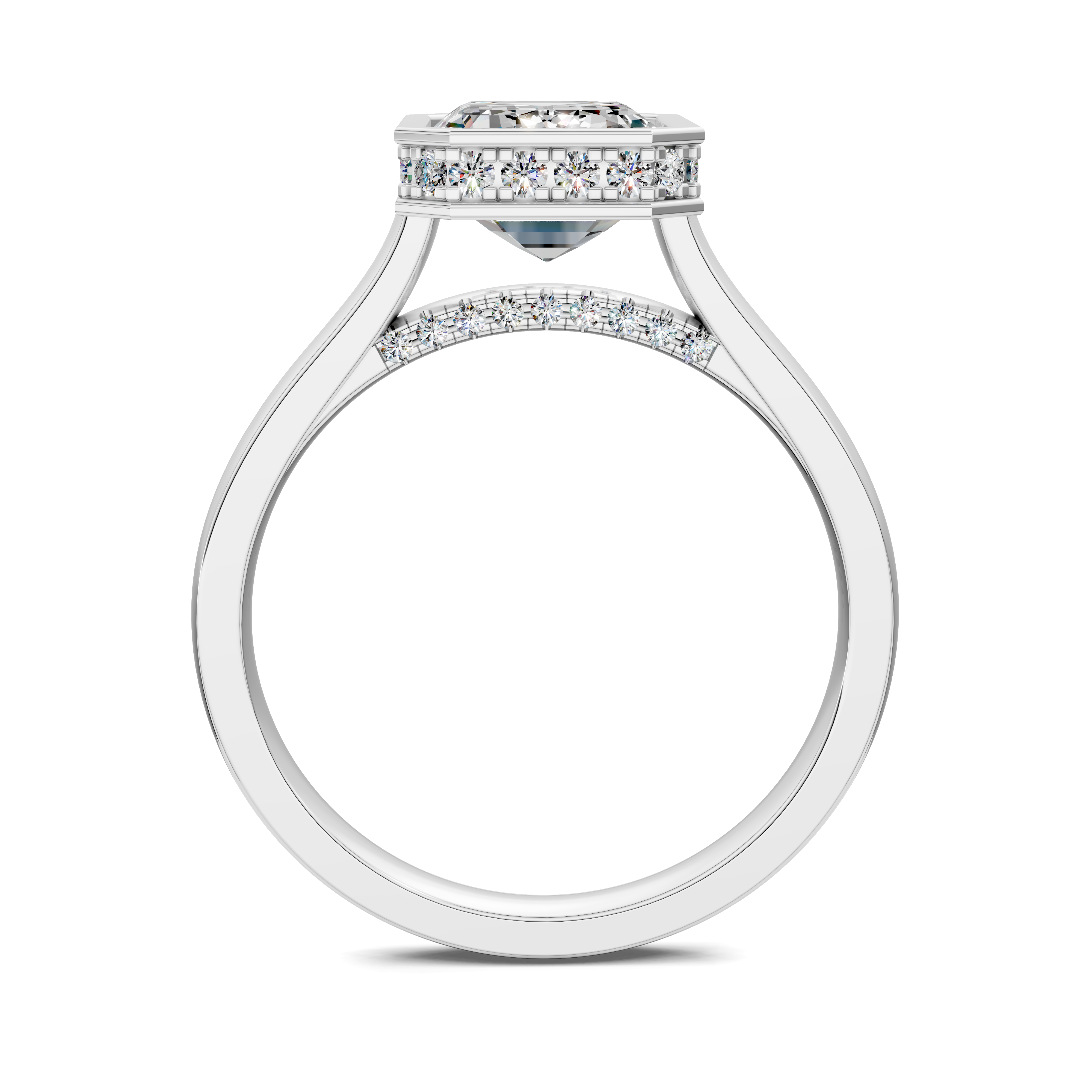 Artemis Bezel Hidden Halo Ring