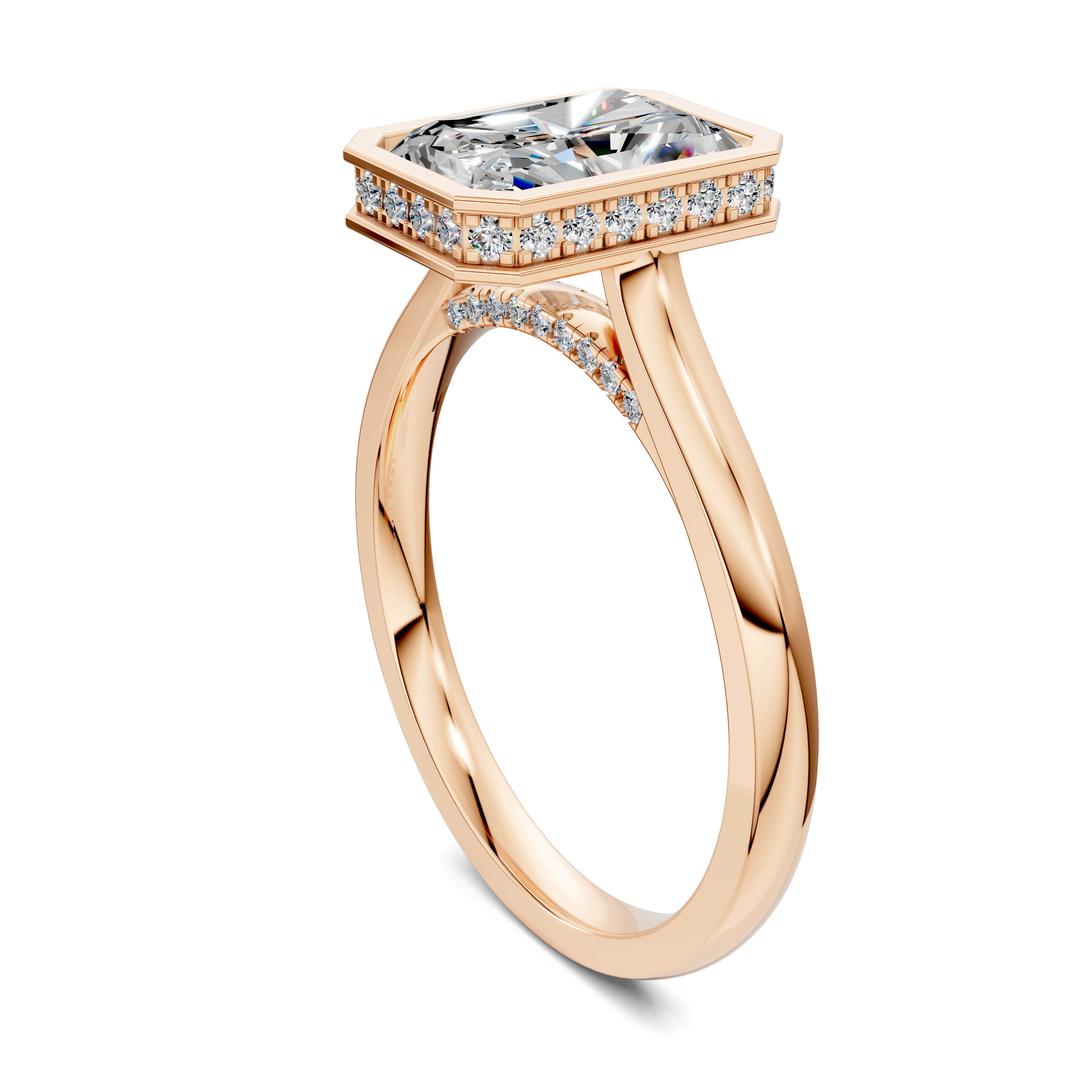 Artemis Bezel Hidden Halo Ring