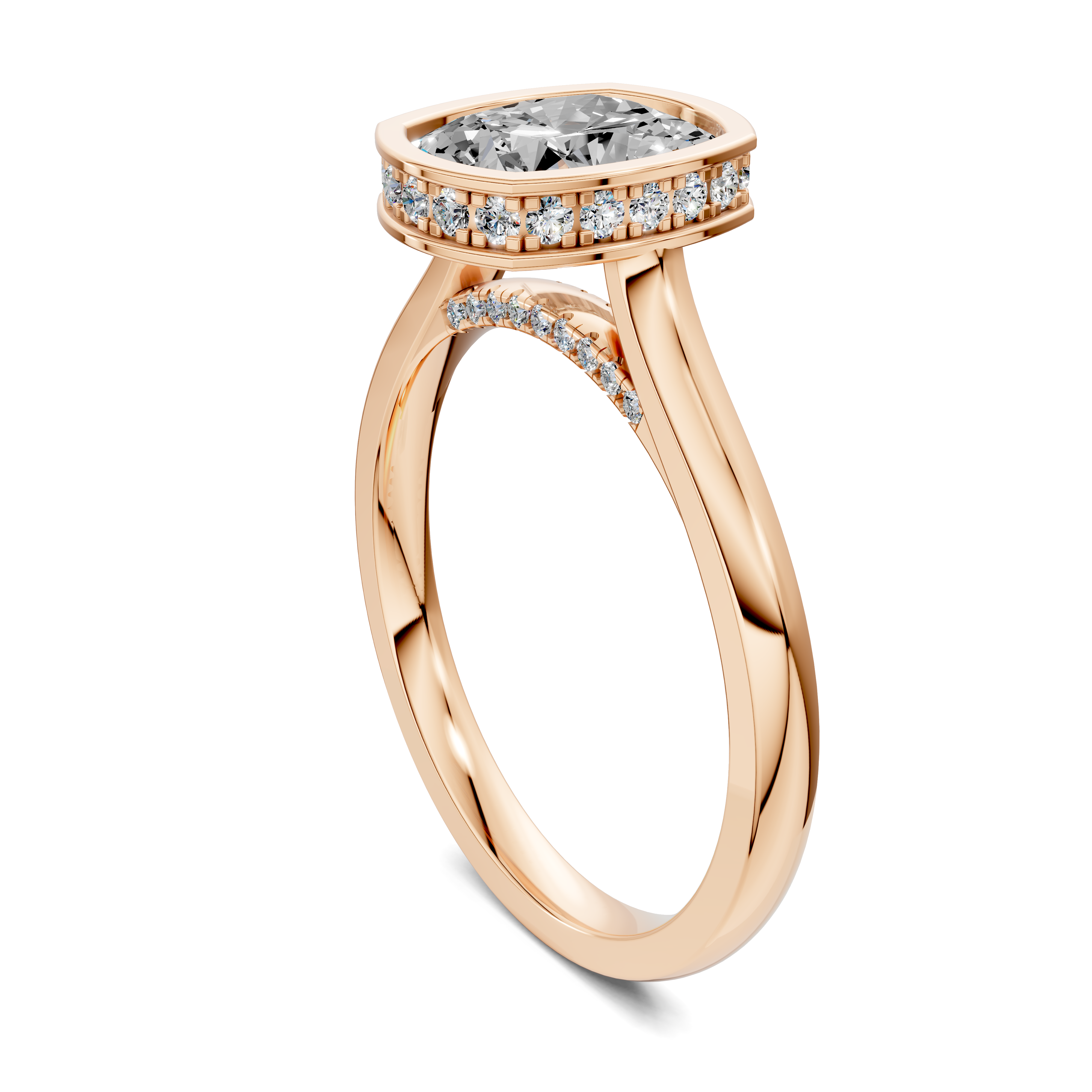 Artemis Bezel Hidden Halo Ring