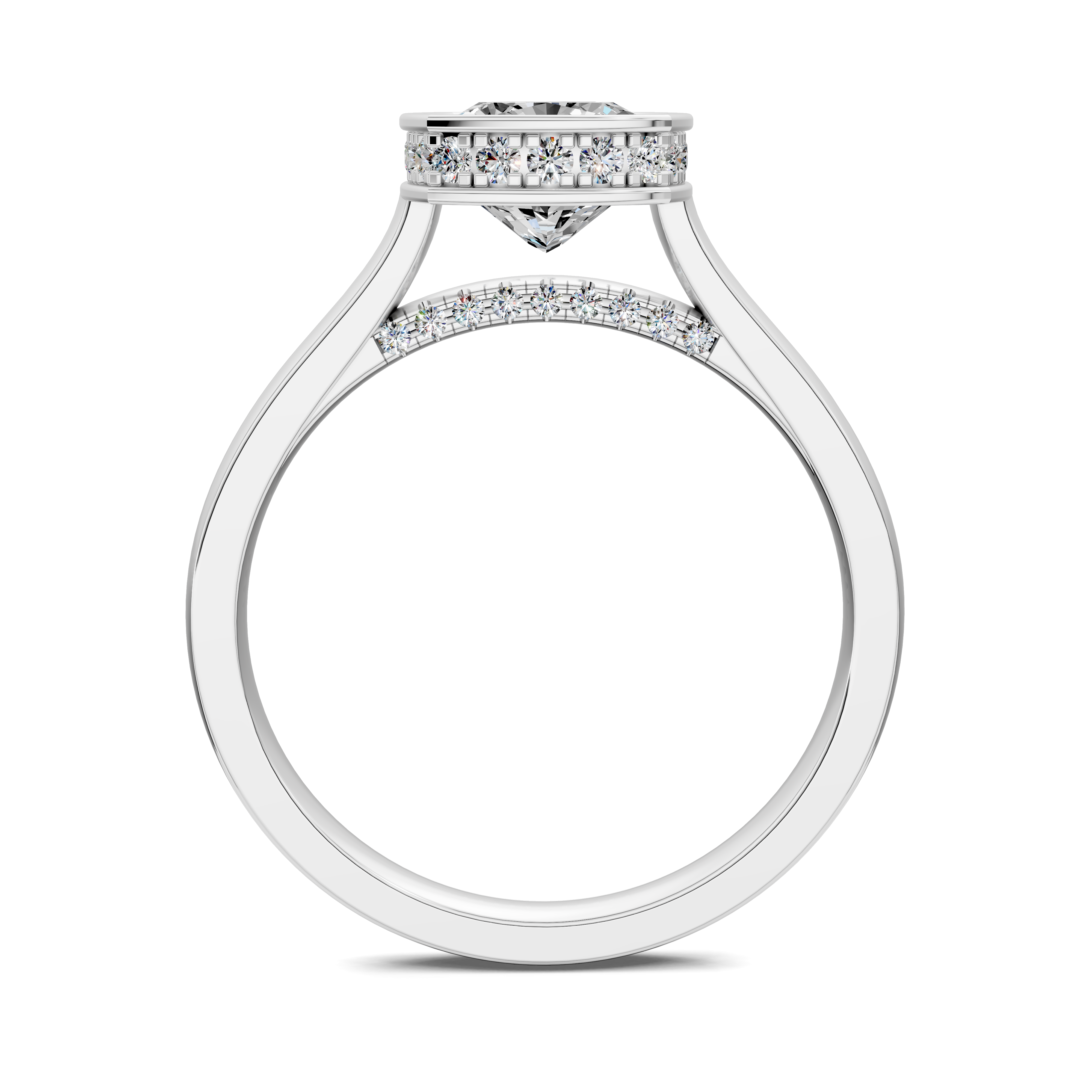 Artemis Bezel Hidden Halo Ring
