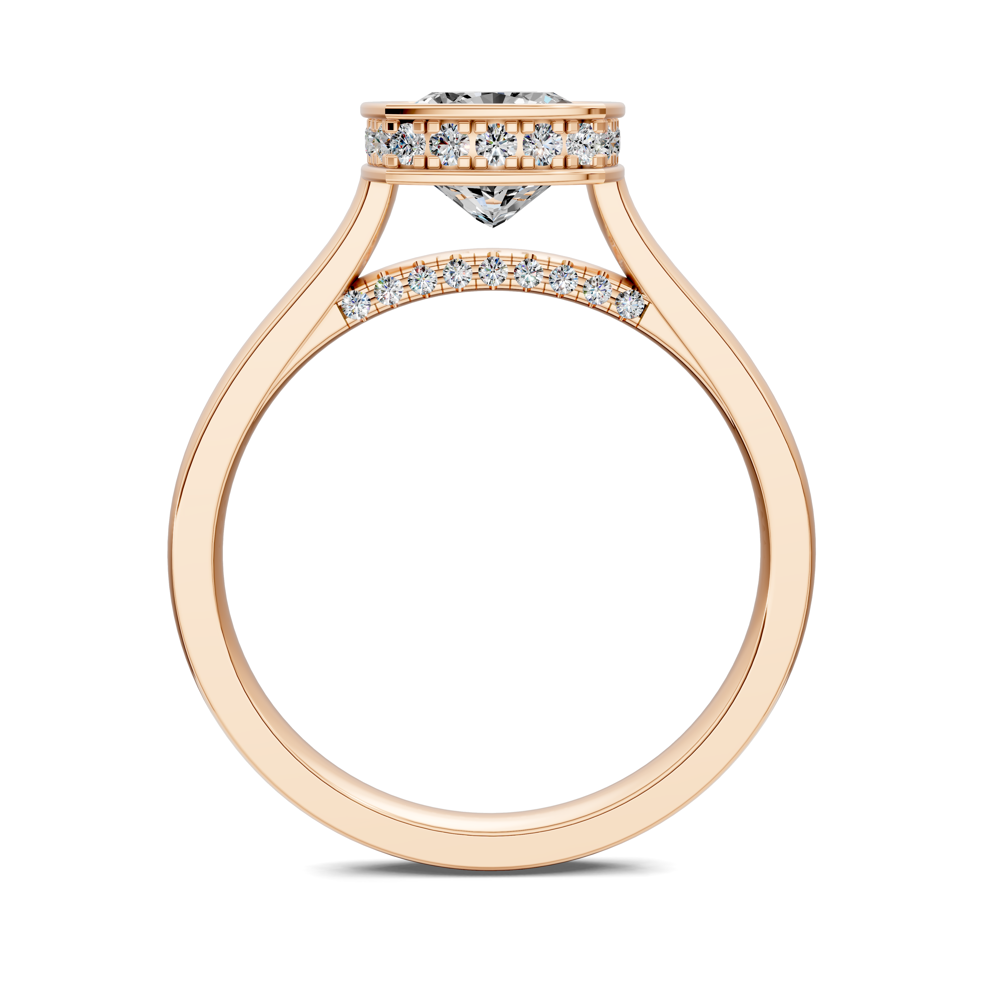 Artemis Bezel Hidden Halo Ring