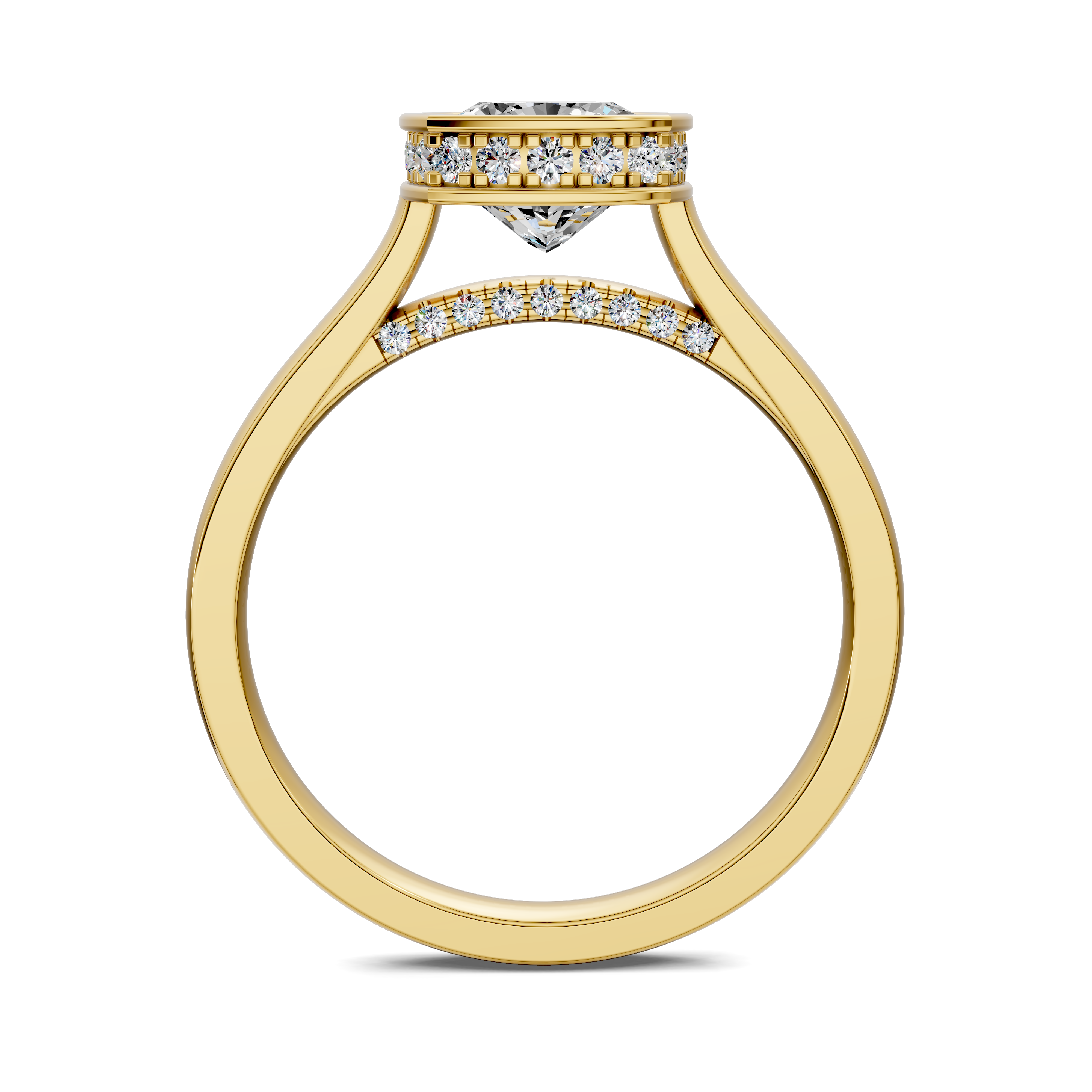 Artemis Bezel Hidden Halo Ring