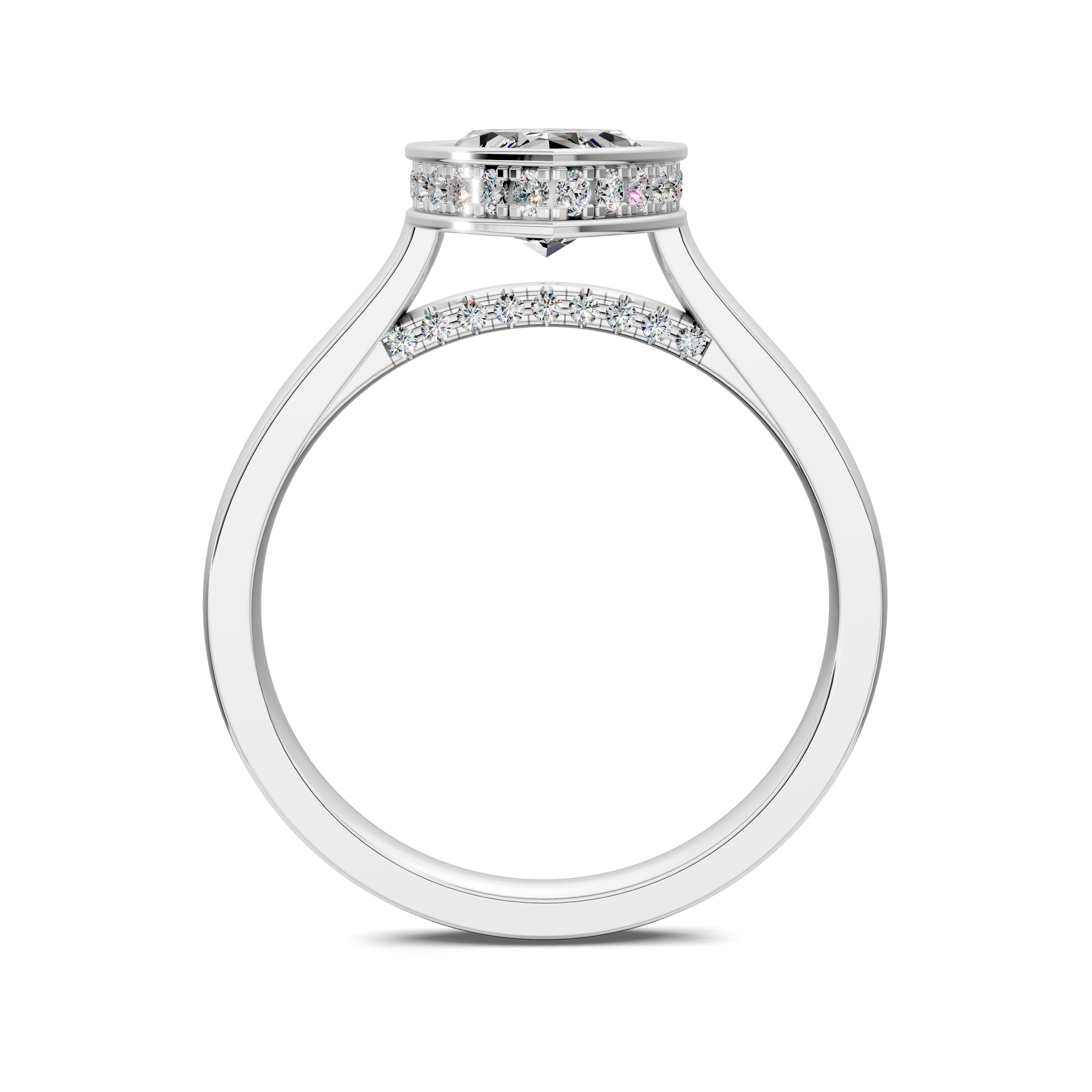 Artemis Bezel Hidden Halo Ring