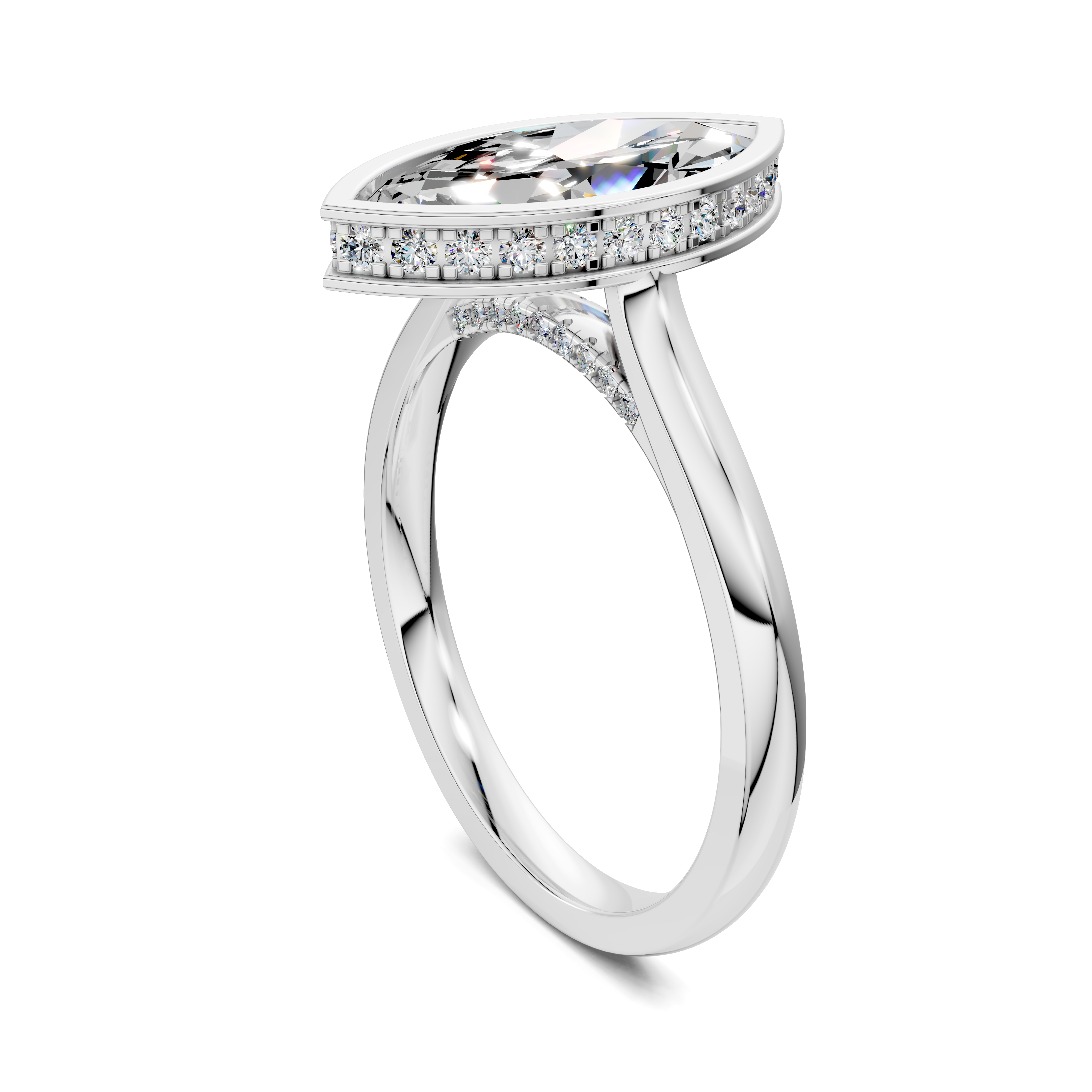 Artemis Bezel Hidden Halo Ring