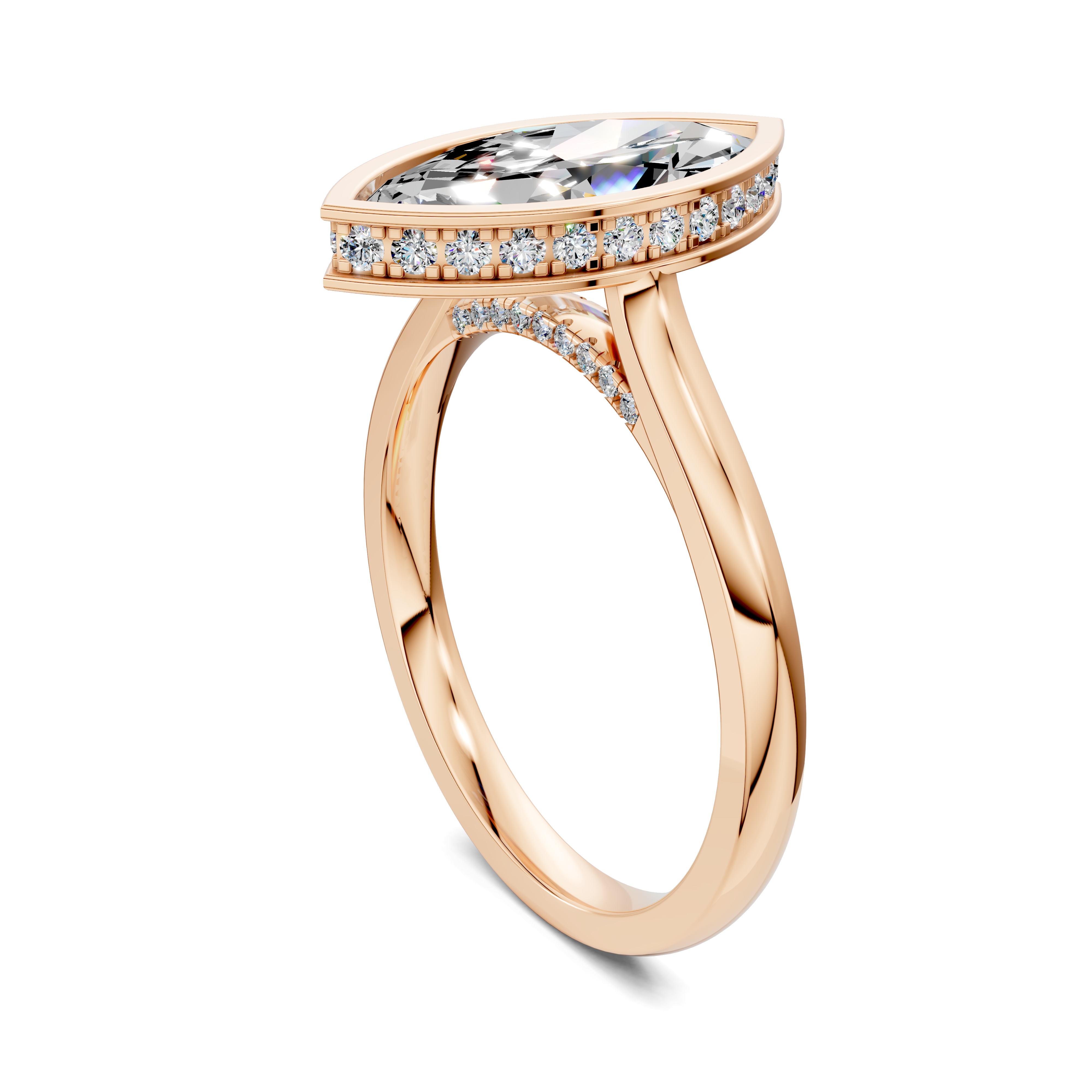 Artemis Bezel Hidden Halo Ring