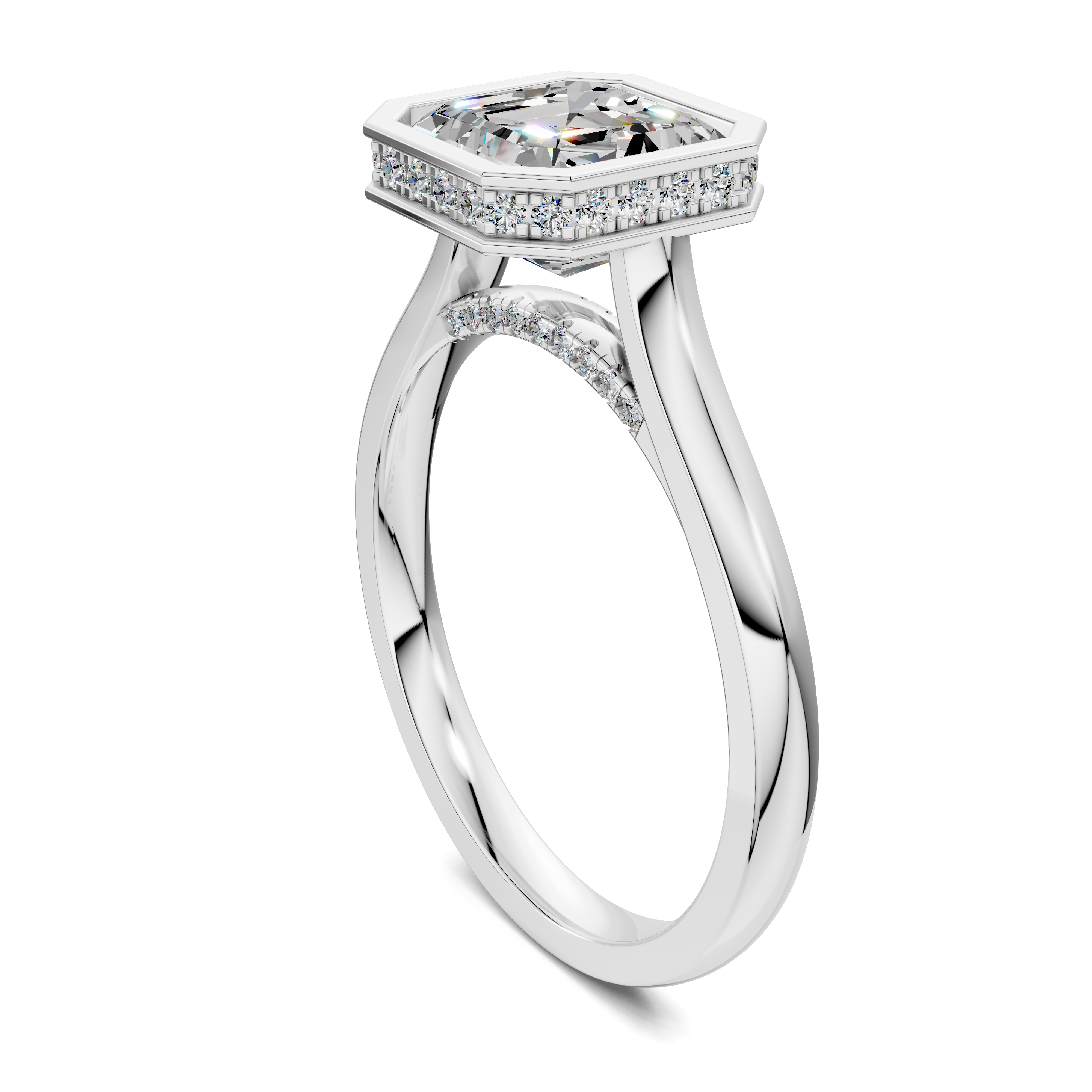 Artemis Bezel Hidden Halo Ring