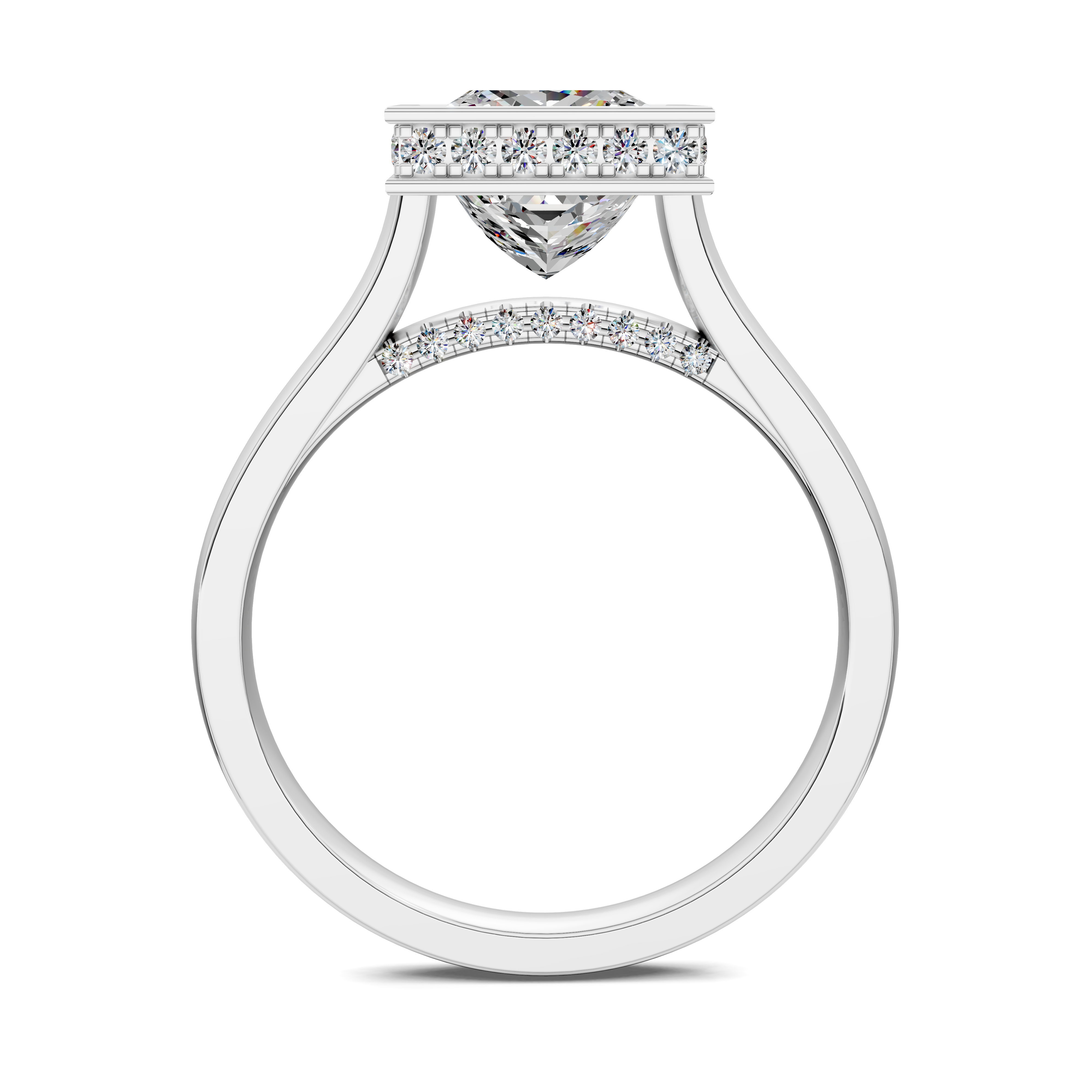Artemis Bezel Hidden Halo Ring
