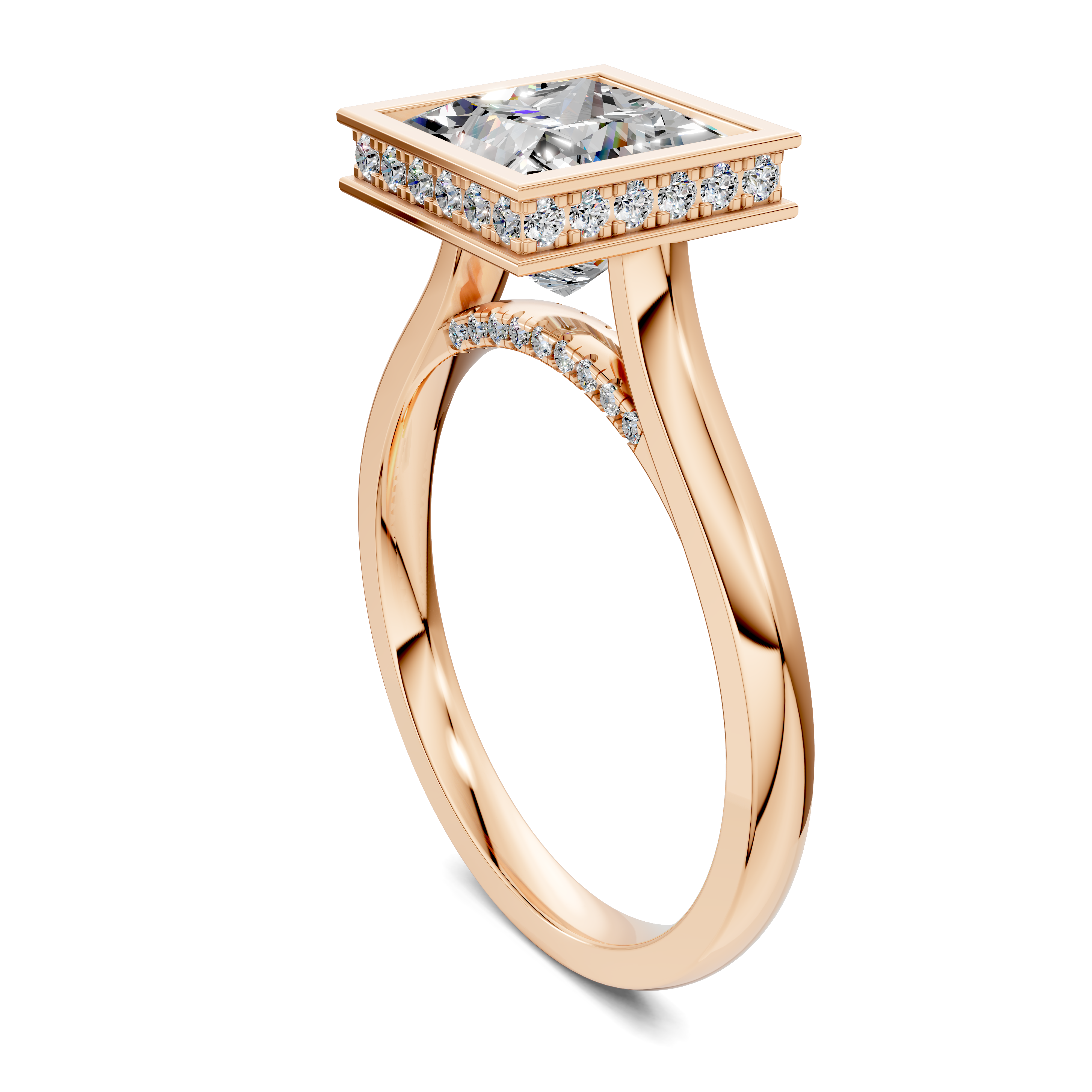 Artemis Bezel Hidden Halo Ring