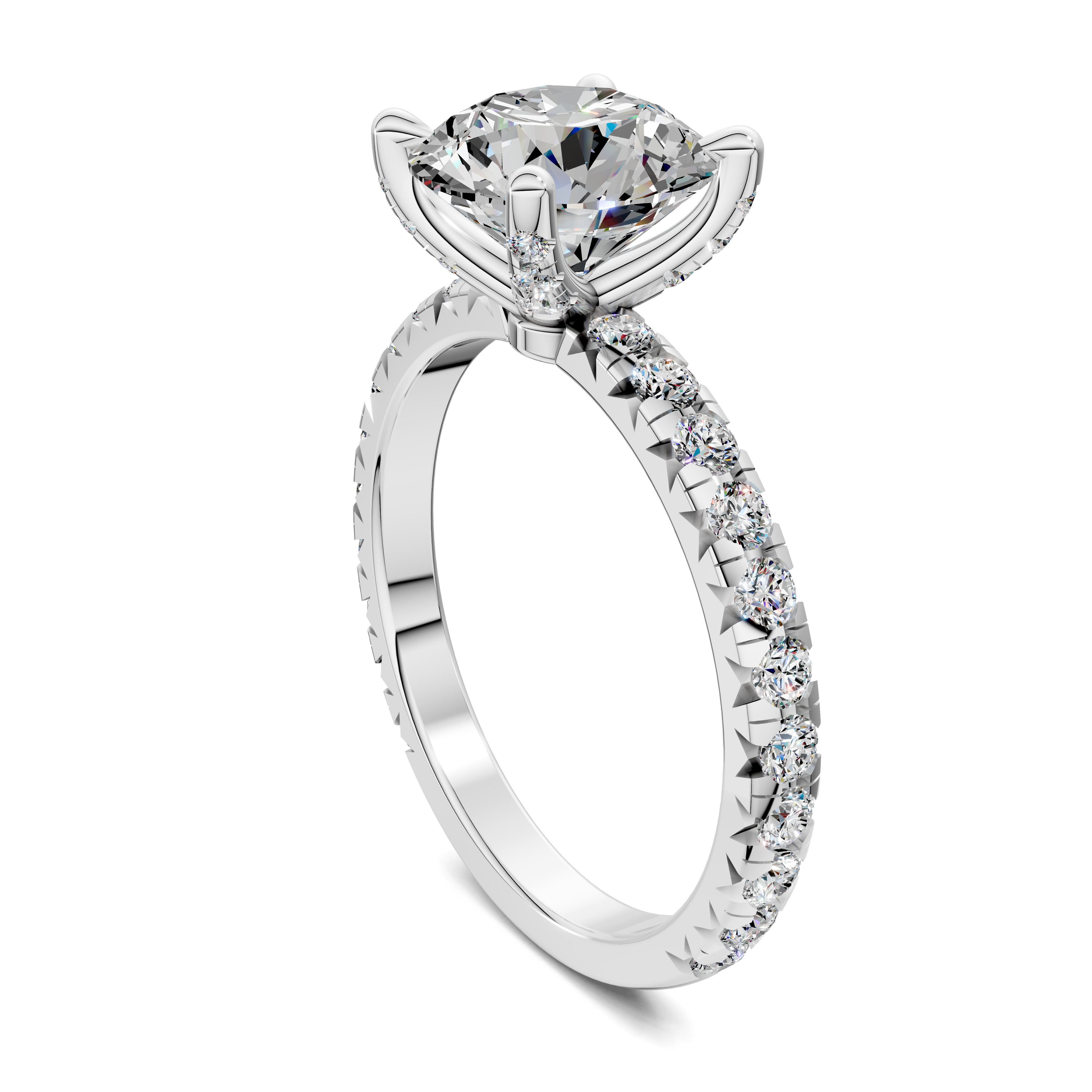 Beatrice Round Claw Accent Ring