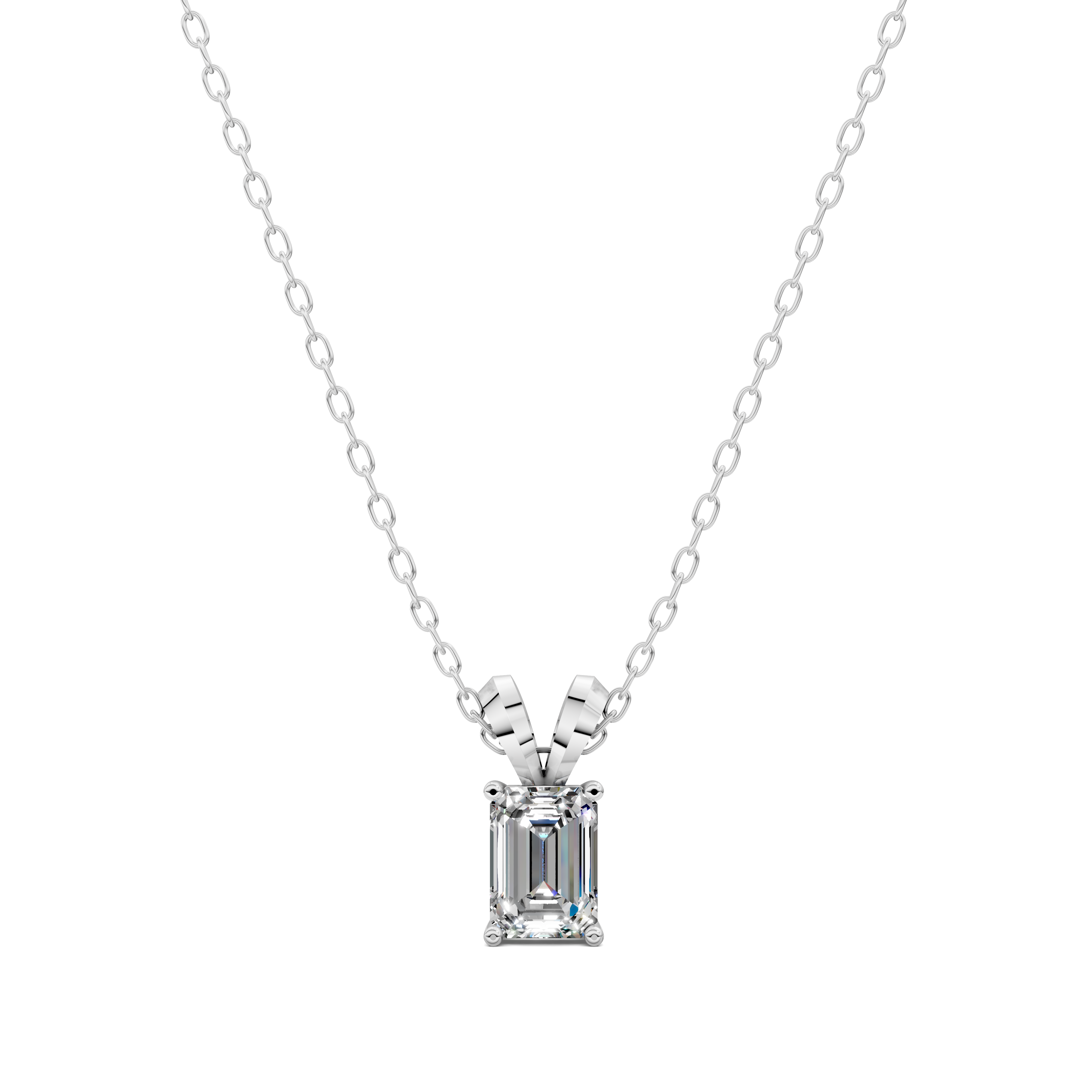 Emerald Split Bail Diamond Pendant (1.50 CTW)