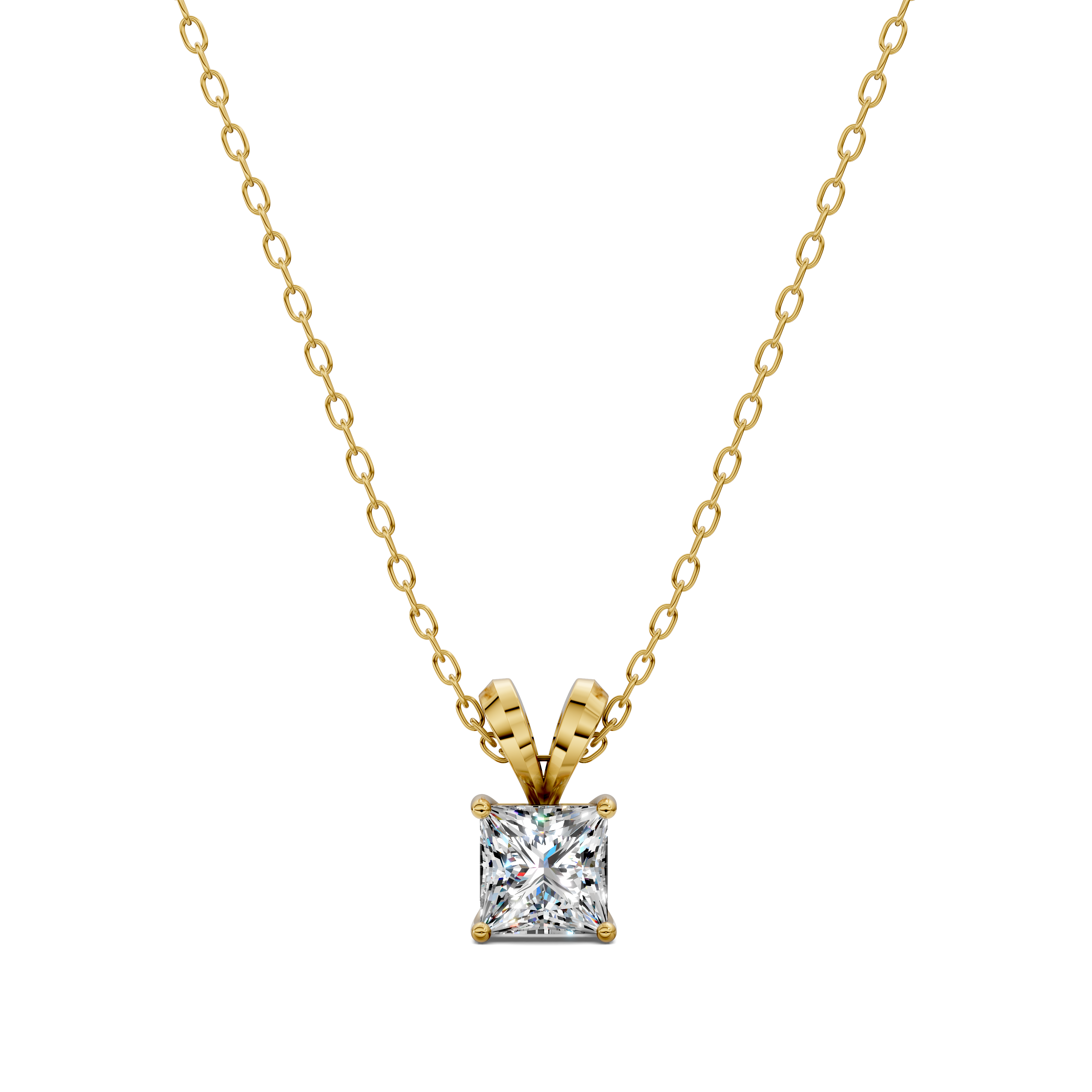 Princess Split Bail Diamond Pendant (1.50 CTW)