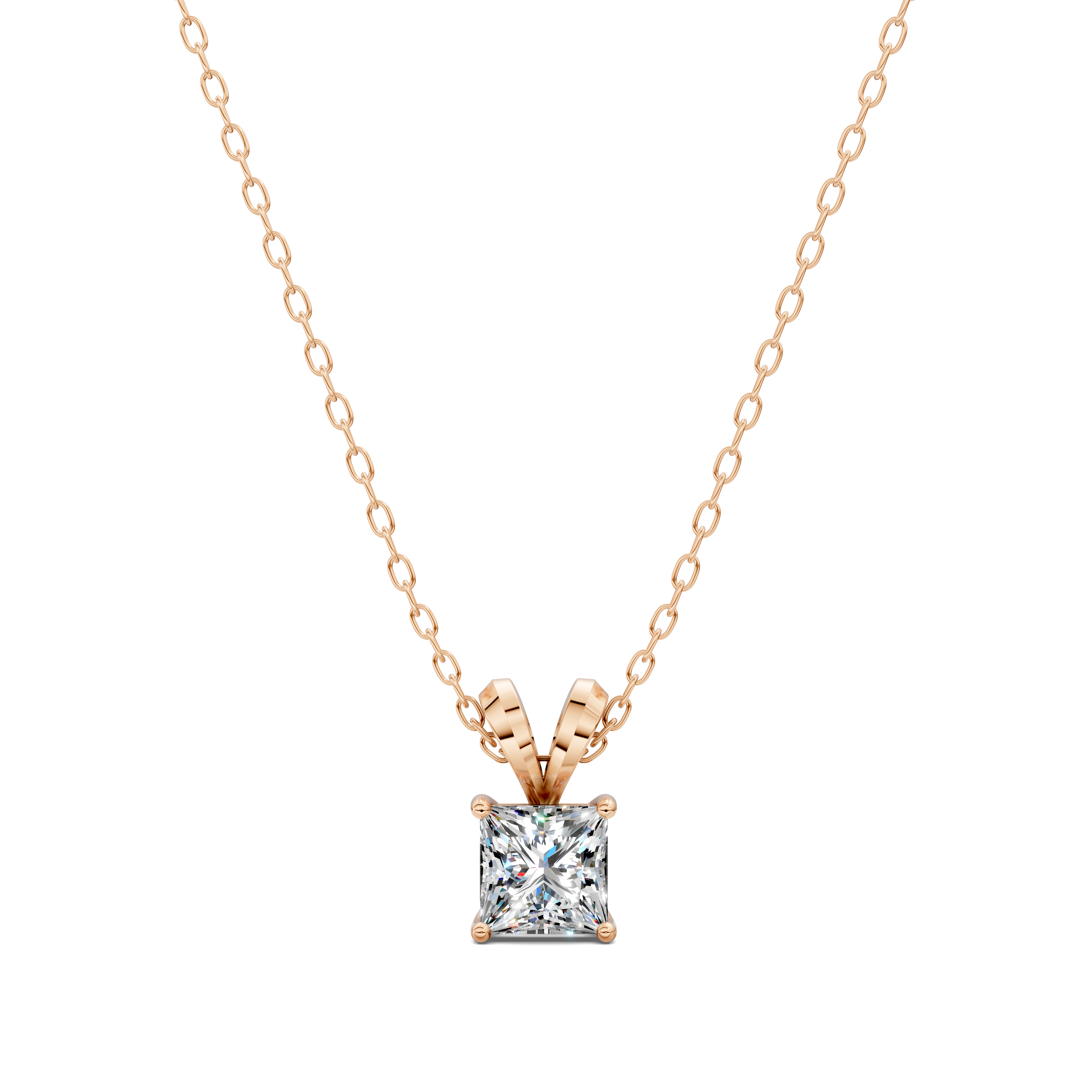 Princess Split Bail Diamond Pendant (1.50 CTW)