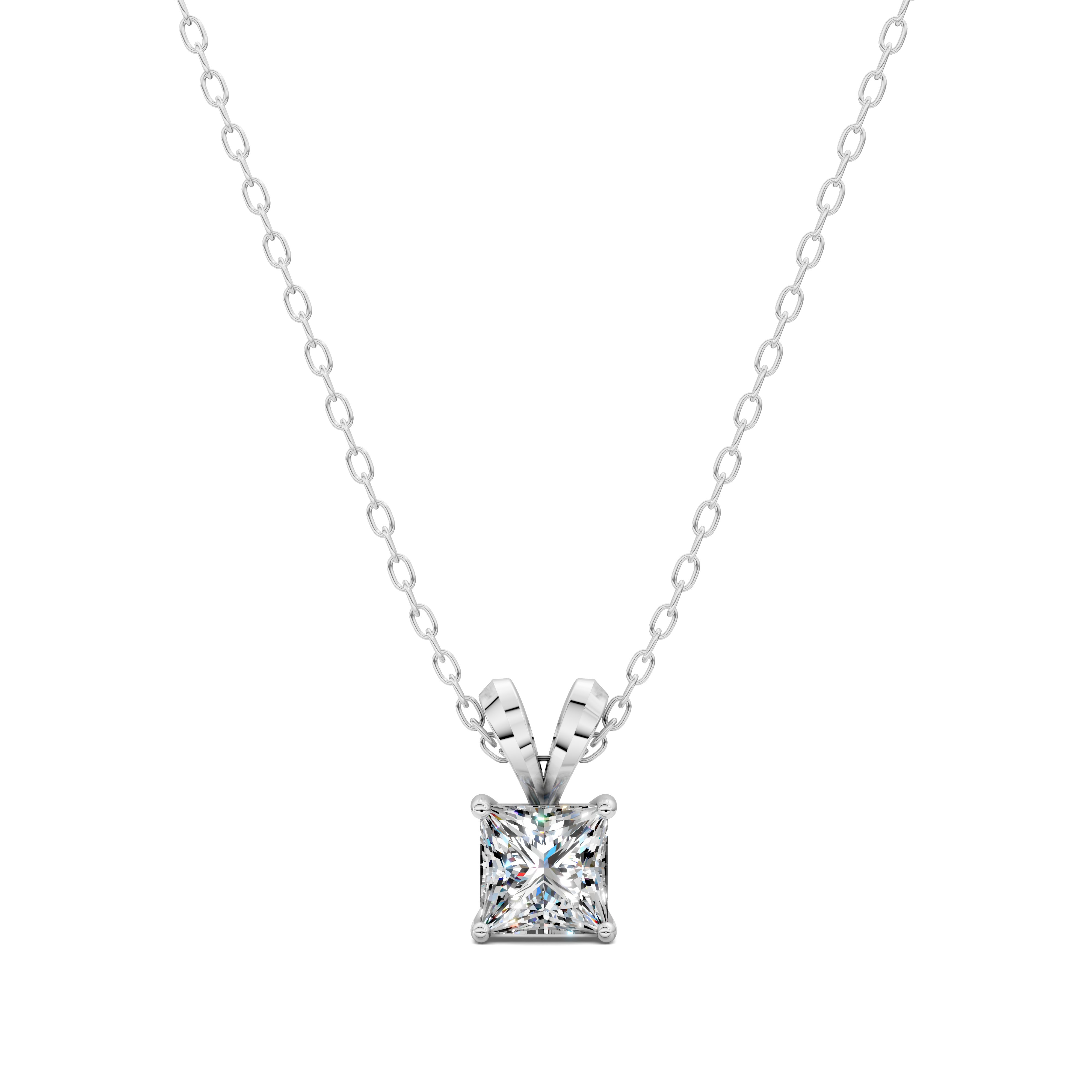 Princess Split Bail Diamond Pendant (1.50 CTW)
