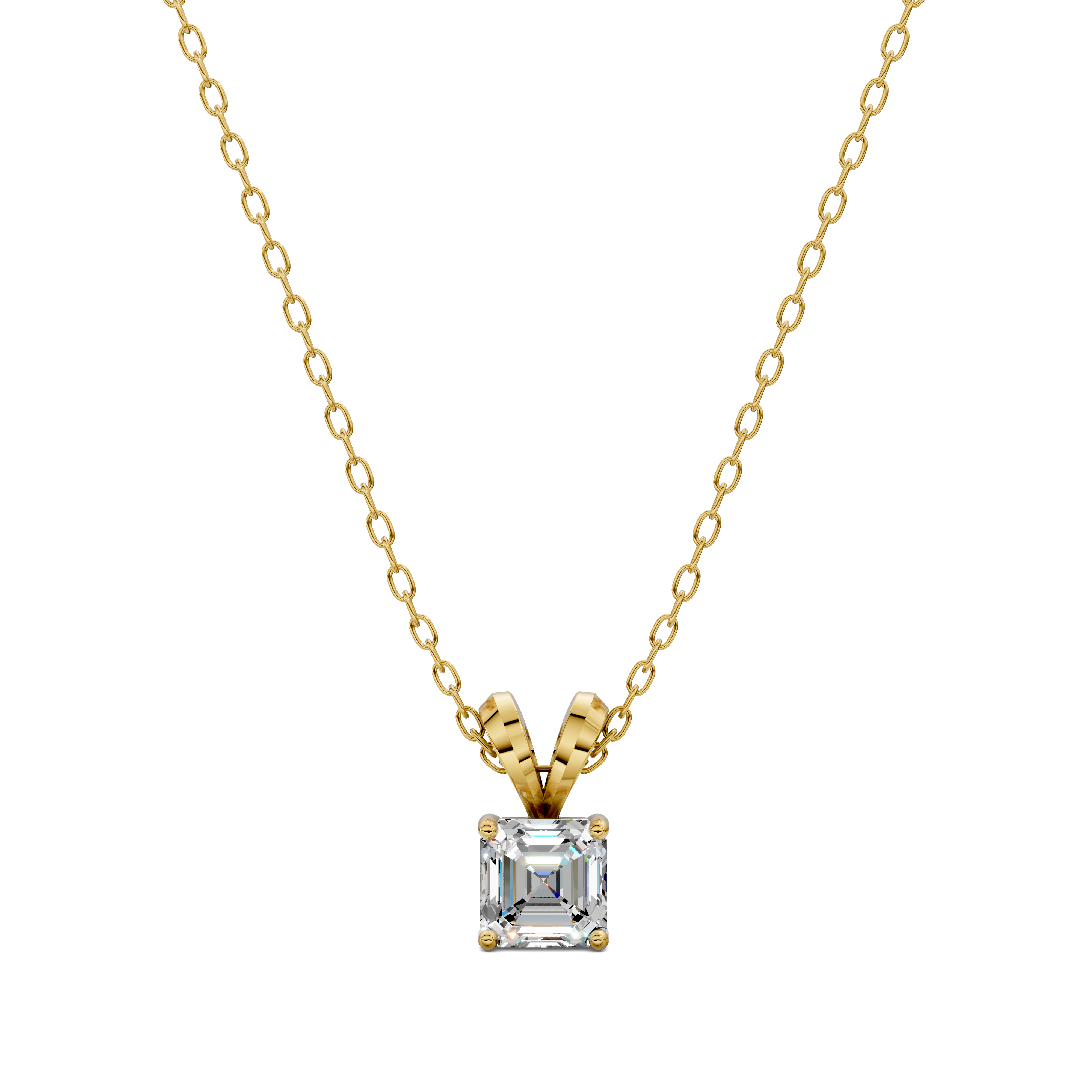 Asscher Split Bail Diamond Pendant (1.50 CTW)