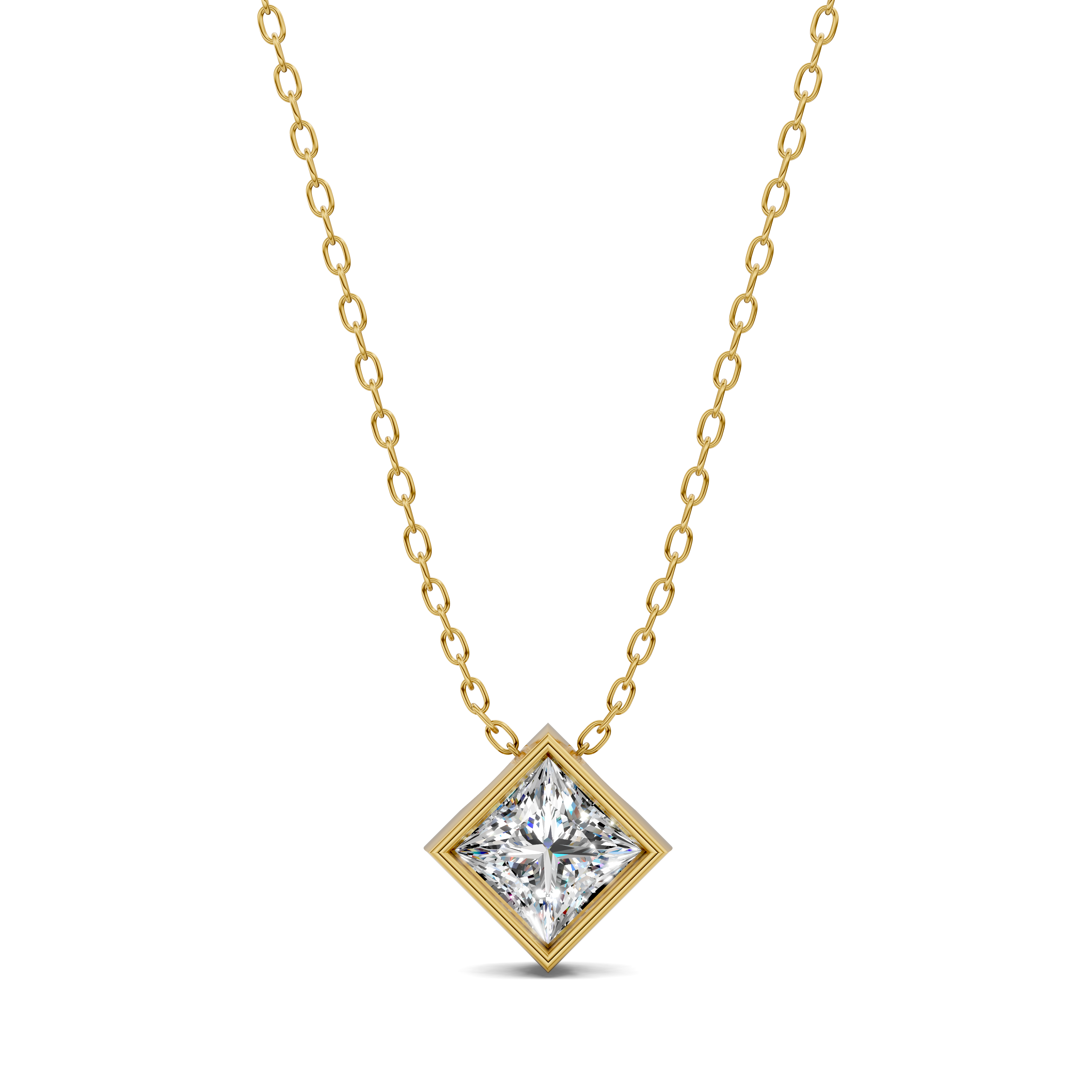 Princess Bezel Diamond Pendant (1.50 CTW)