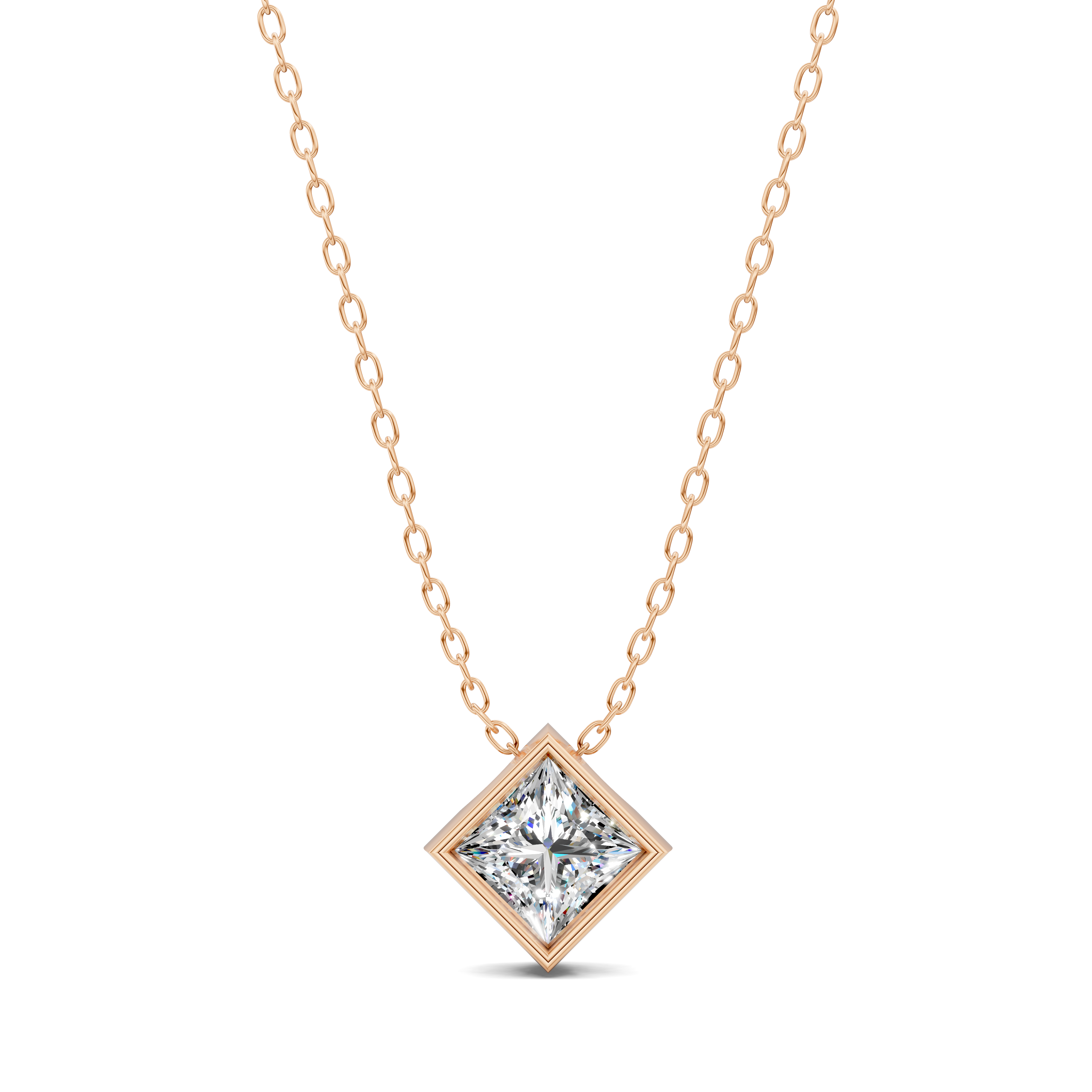 Princess Bezel Diamond Pendant (1.50 CTW)